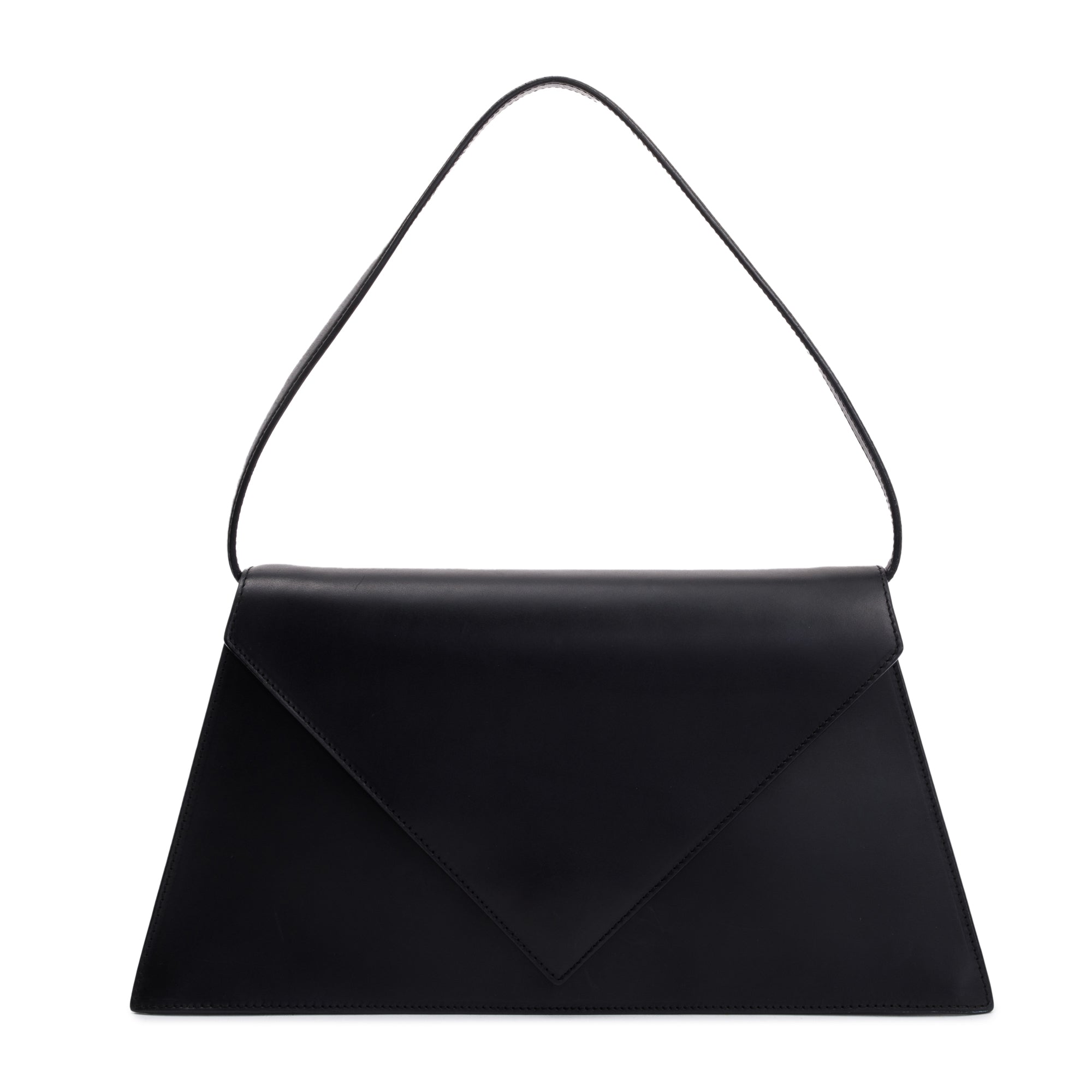 Loewe Black Calfskin Leather Triangle Shoulder Bag