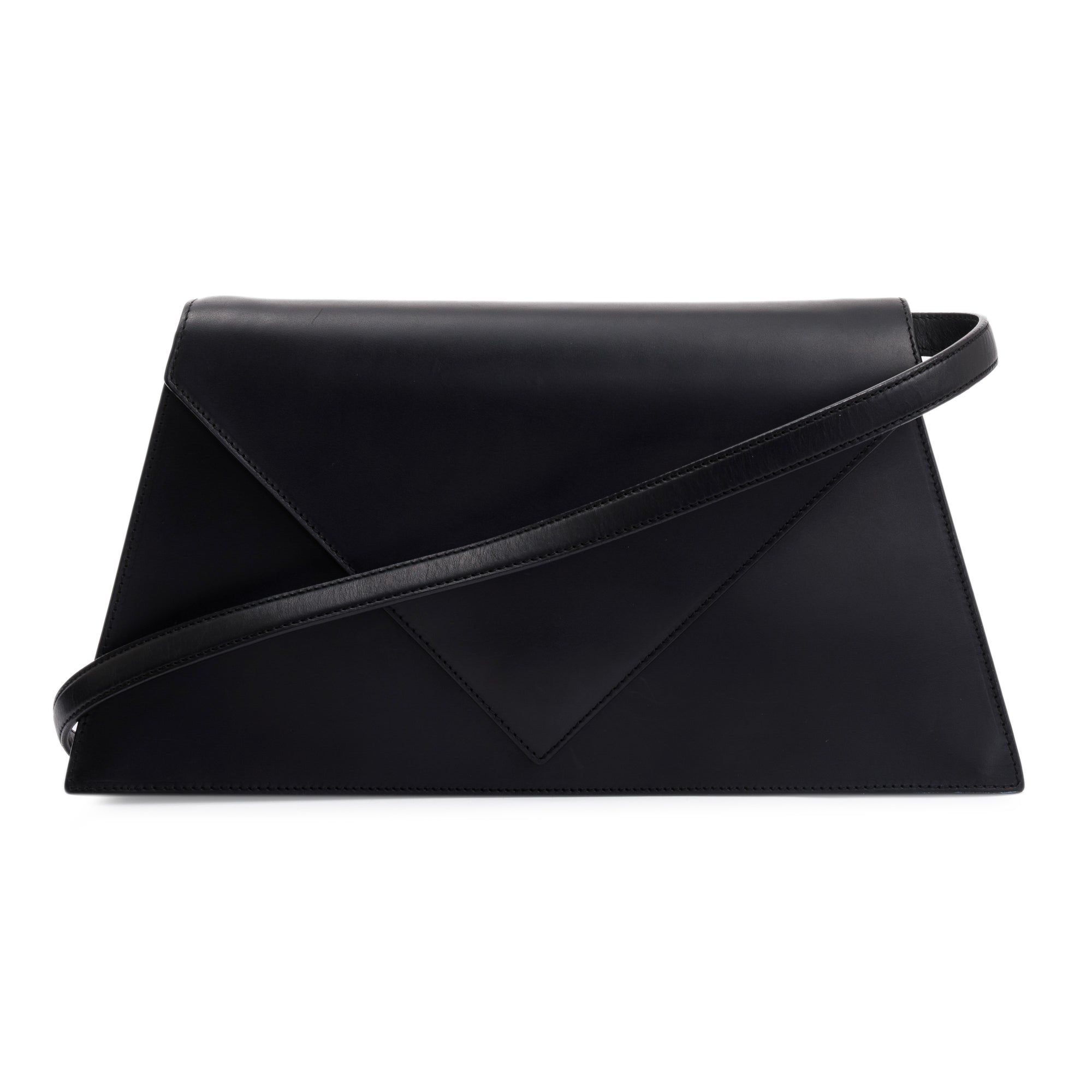 Loewe Black Calfskin Leather Triangle Shoulder Bag