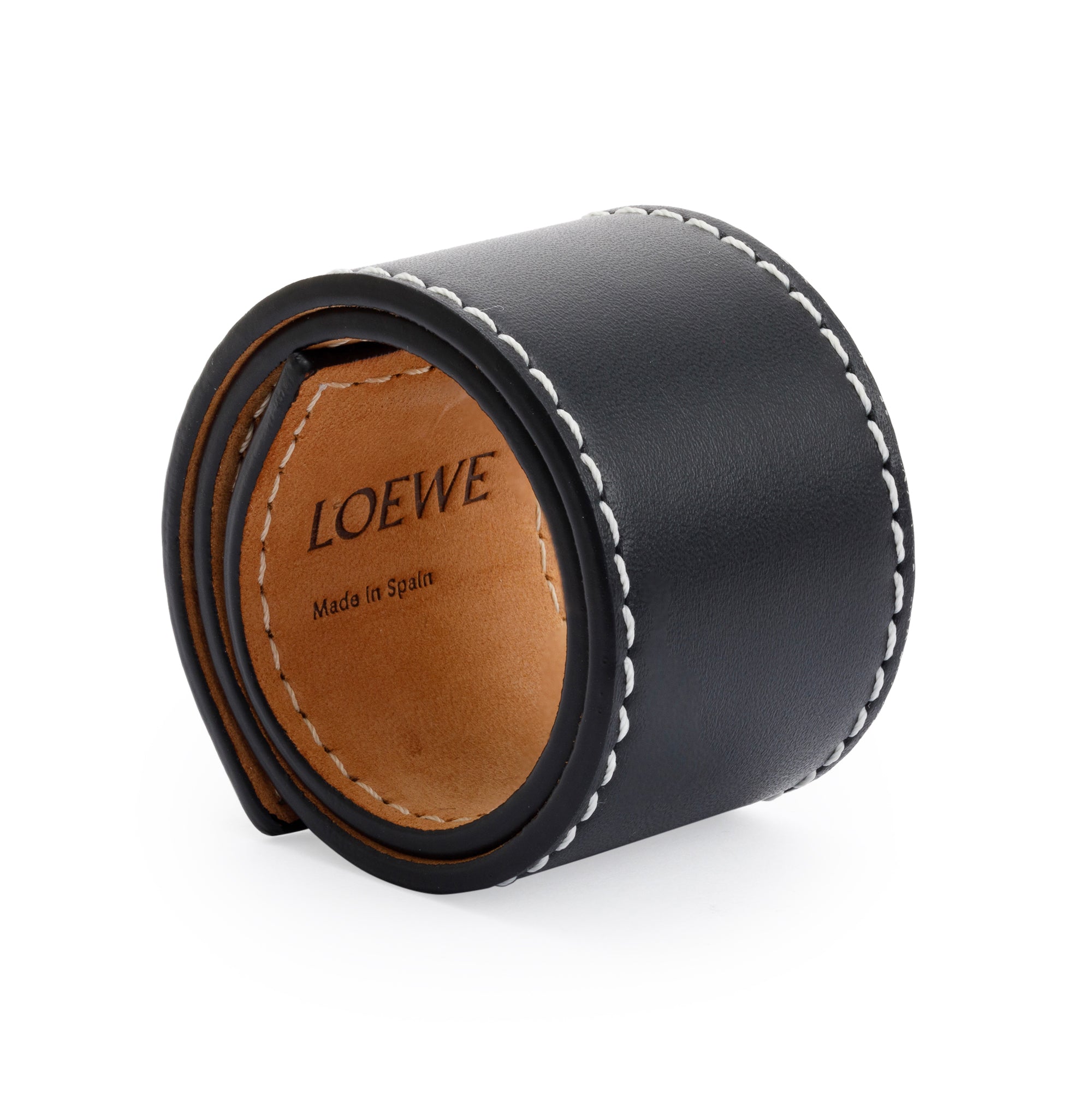 Loewe Black Leather Slap Bracelet