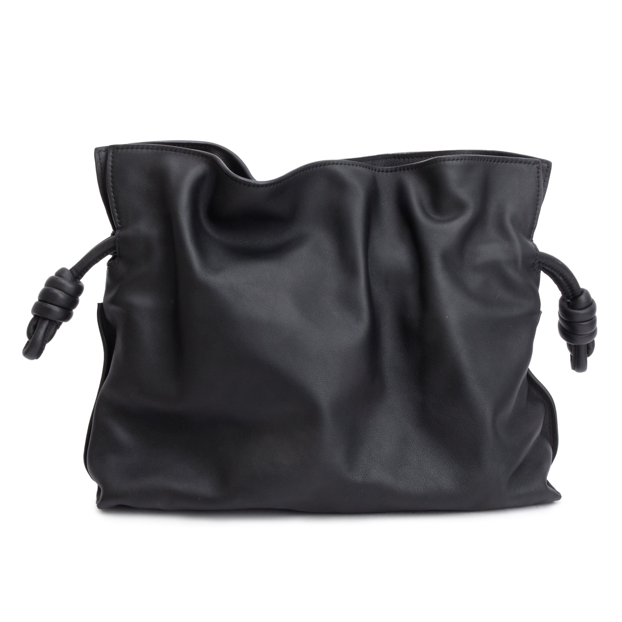 Loewe Black Nappa Leather Medium Flamenco Clutch Crossbody Bag