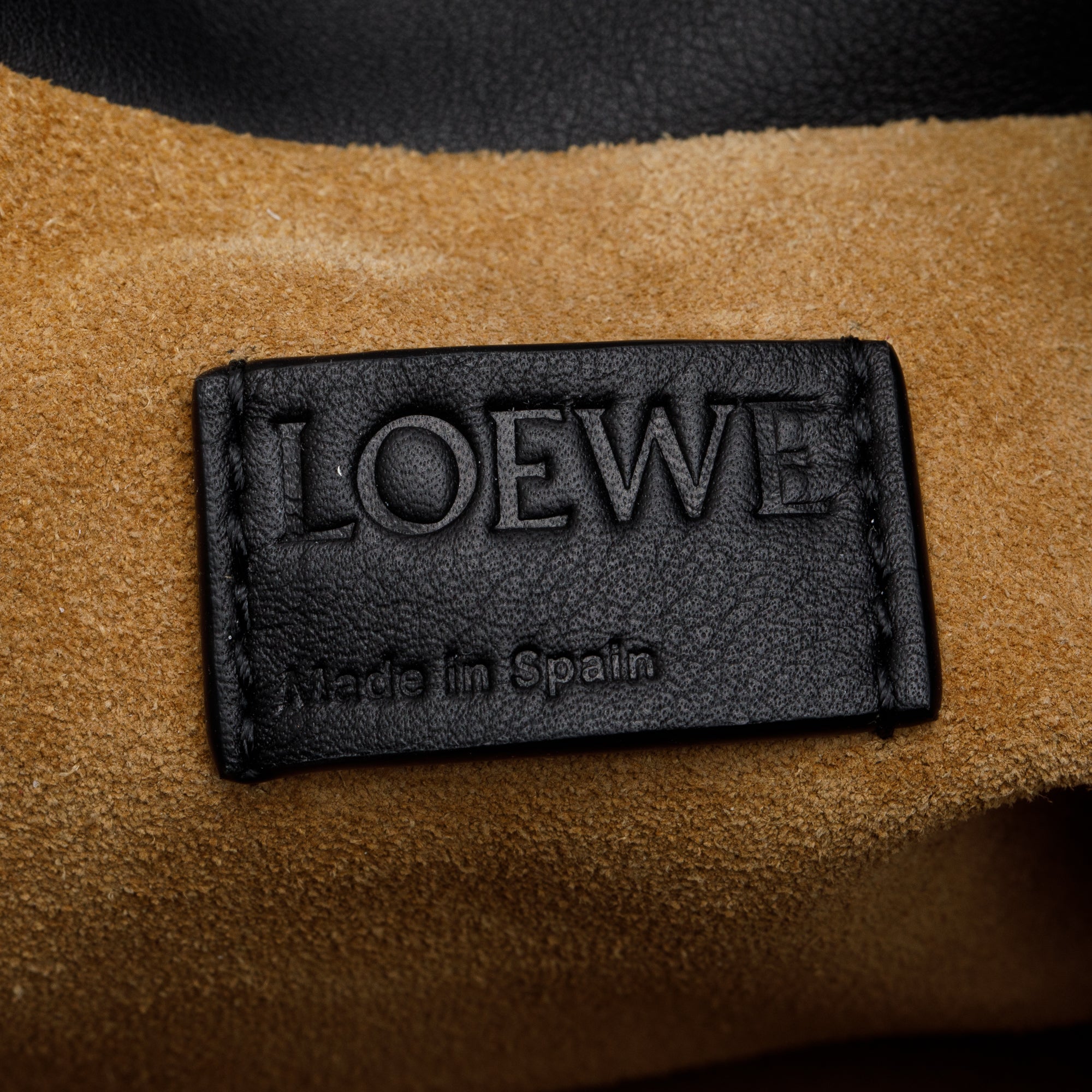 Loewe Black Nappa Leather Medium Flamenco Clutch Crossbody Bag