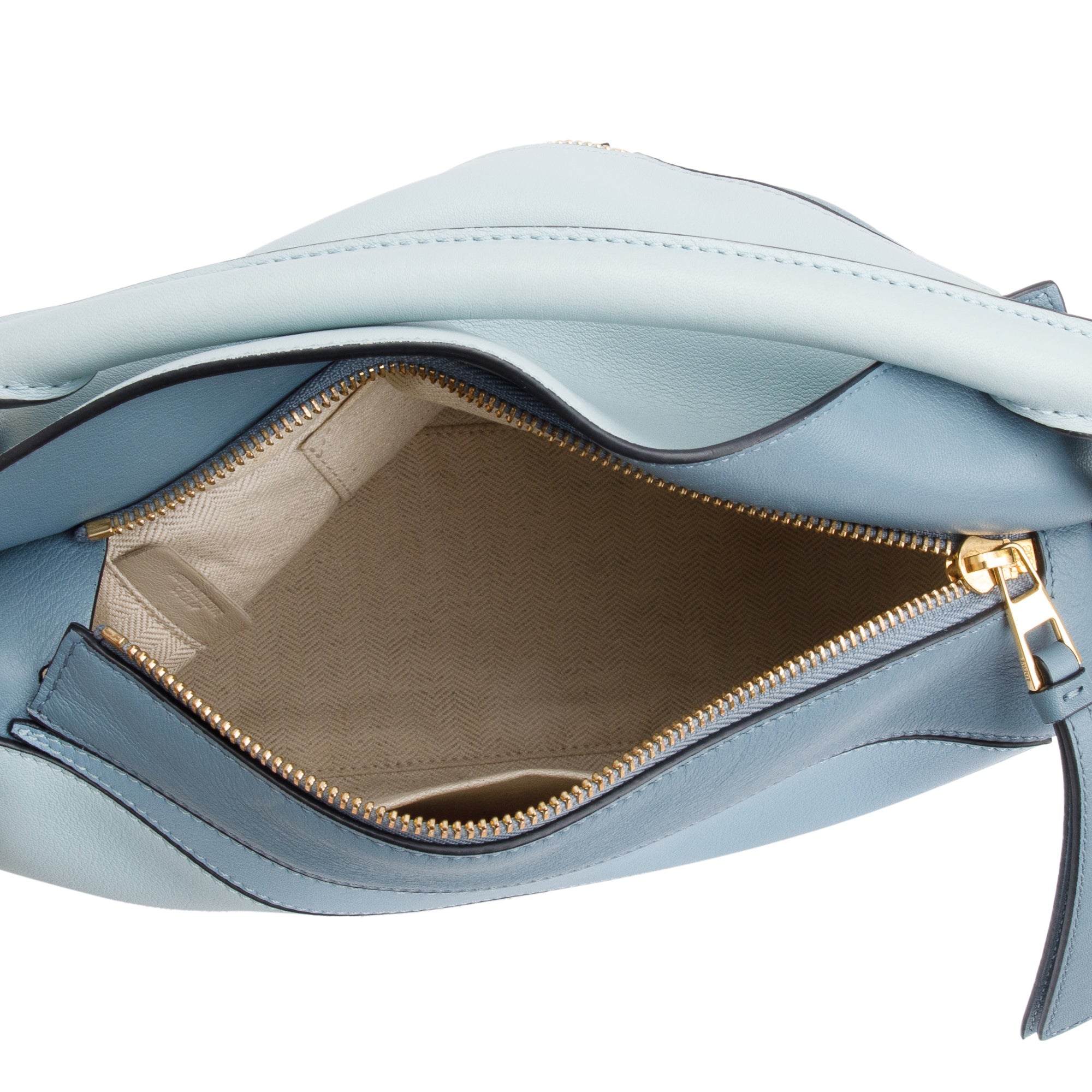 Loewe Blue Calfskin Leather Small Puzzle Edge Bag w/ Strap