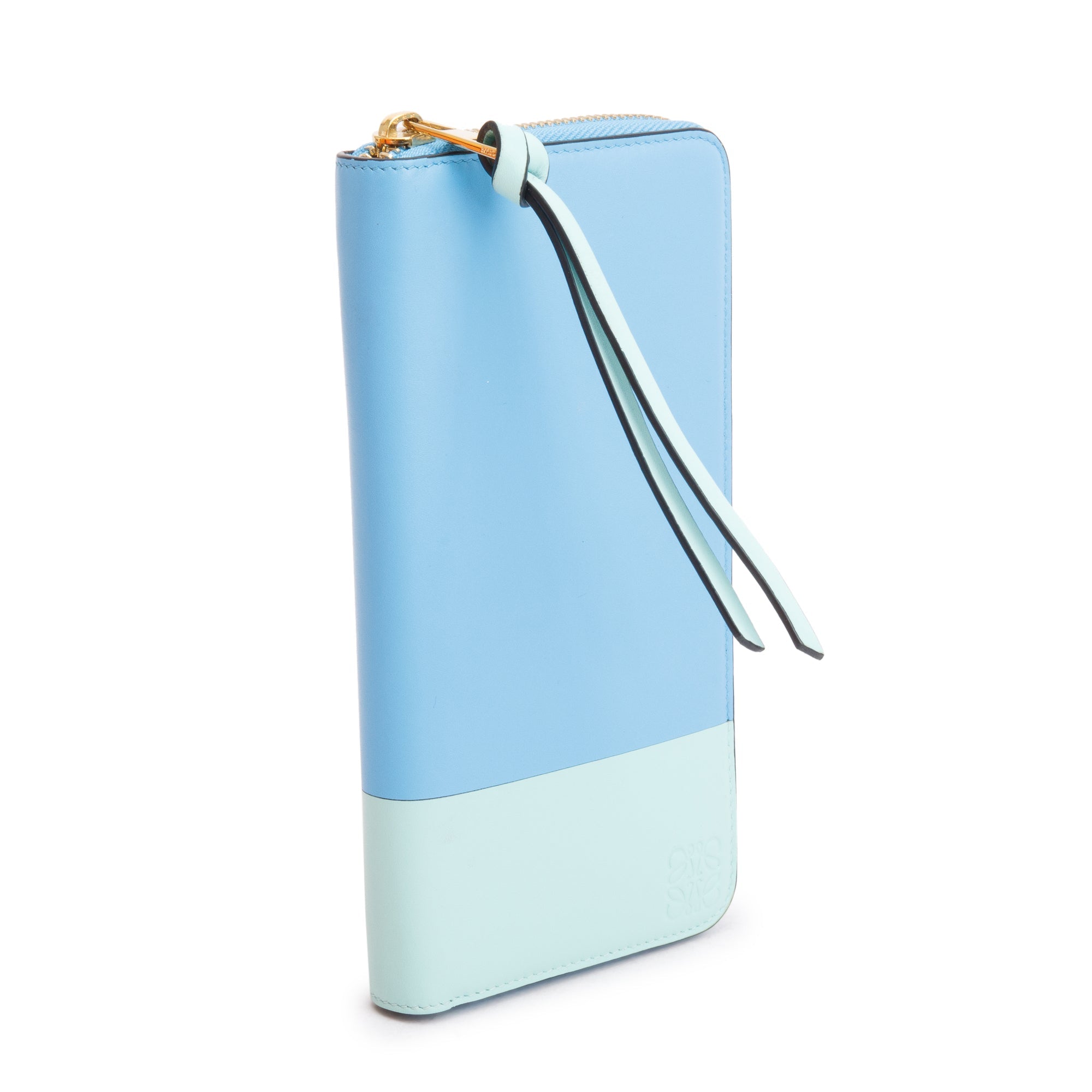 Loewe Blue Soft Nappa Leather Zip Around w/ Box