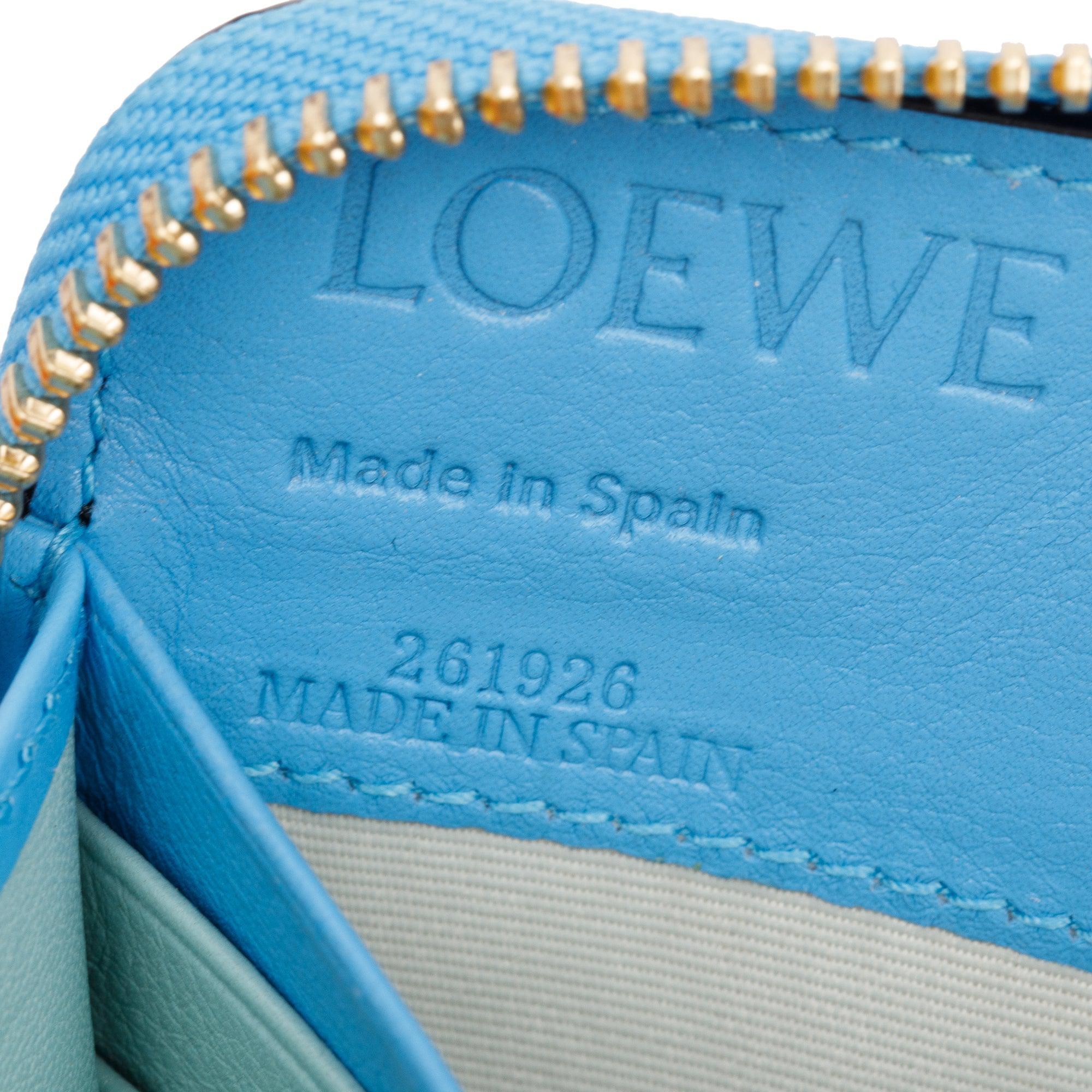 Loewe Blue Soft Nappa Leather Zip Around w/ Box