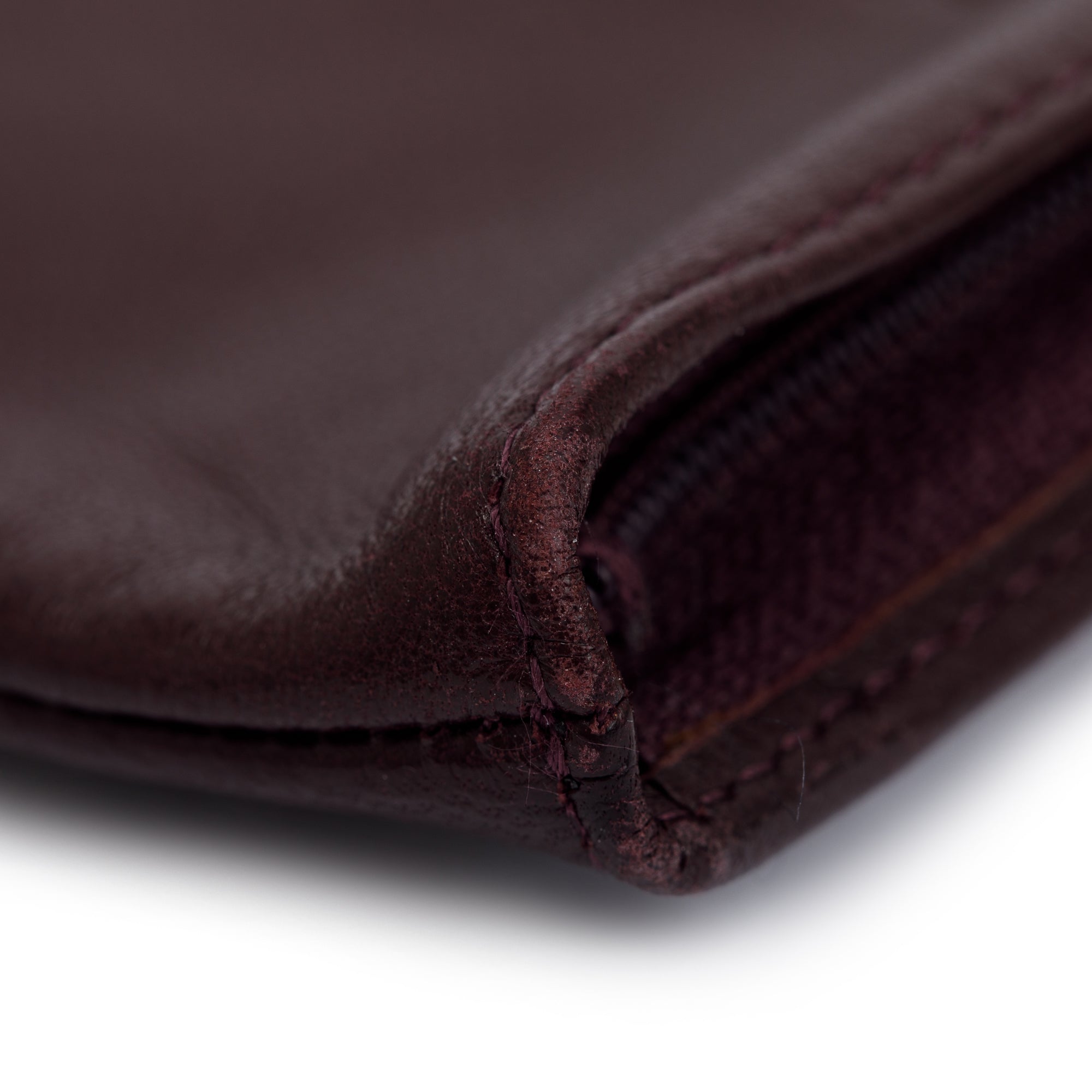 Loewe Burgundy Lambskin Leather Key Pouch