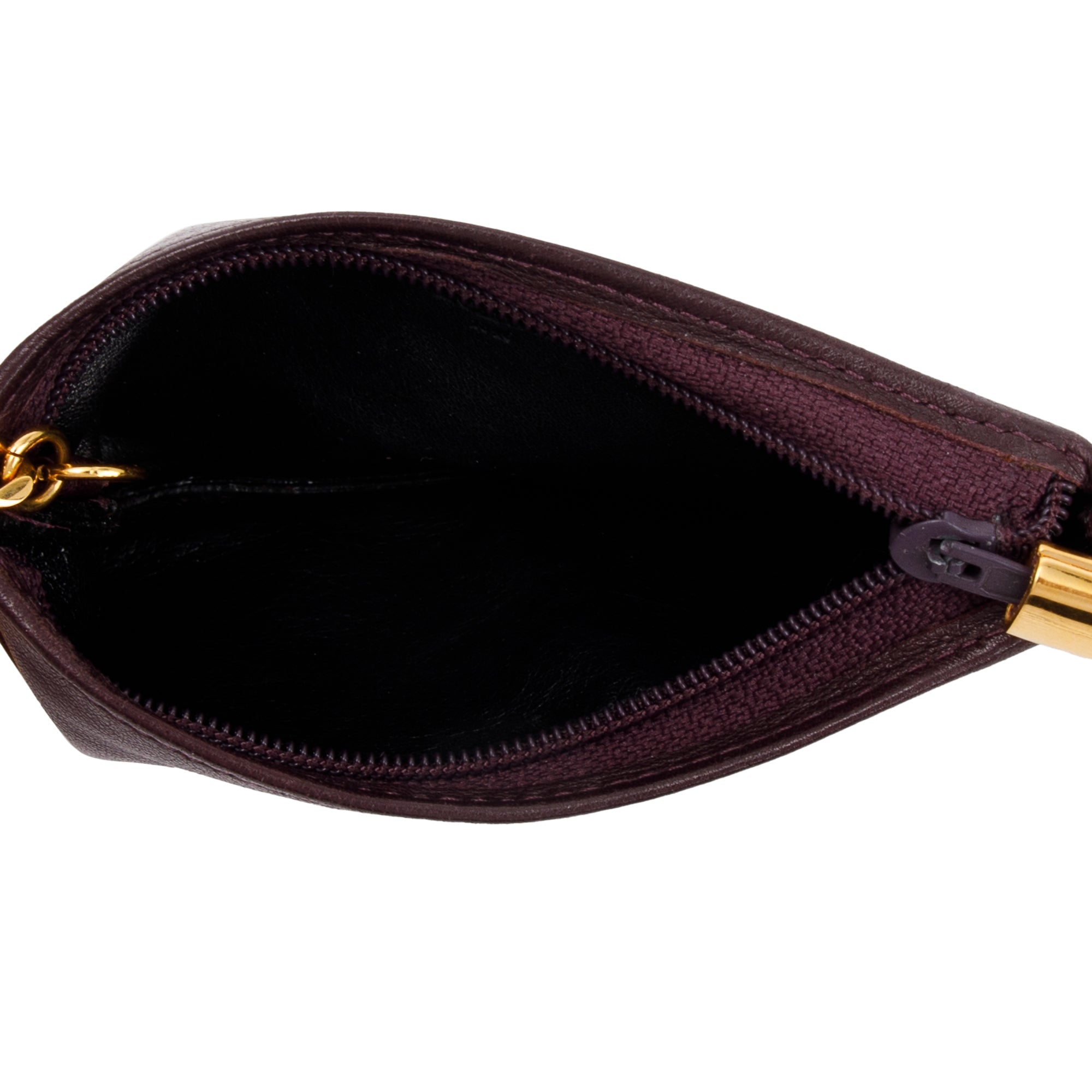 Loewe Burgundy Lambskin Leather Key Pouch