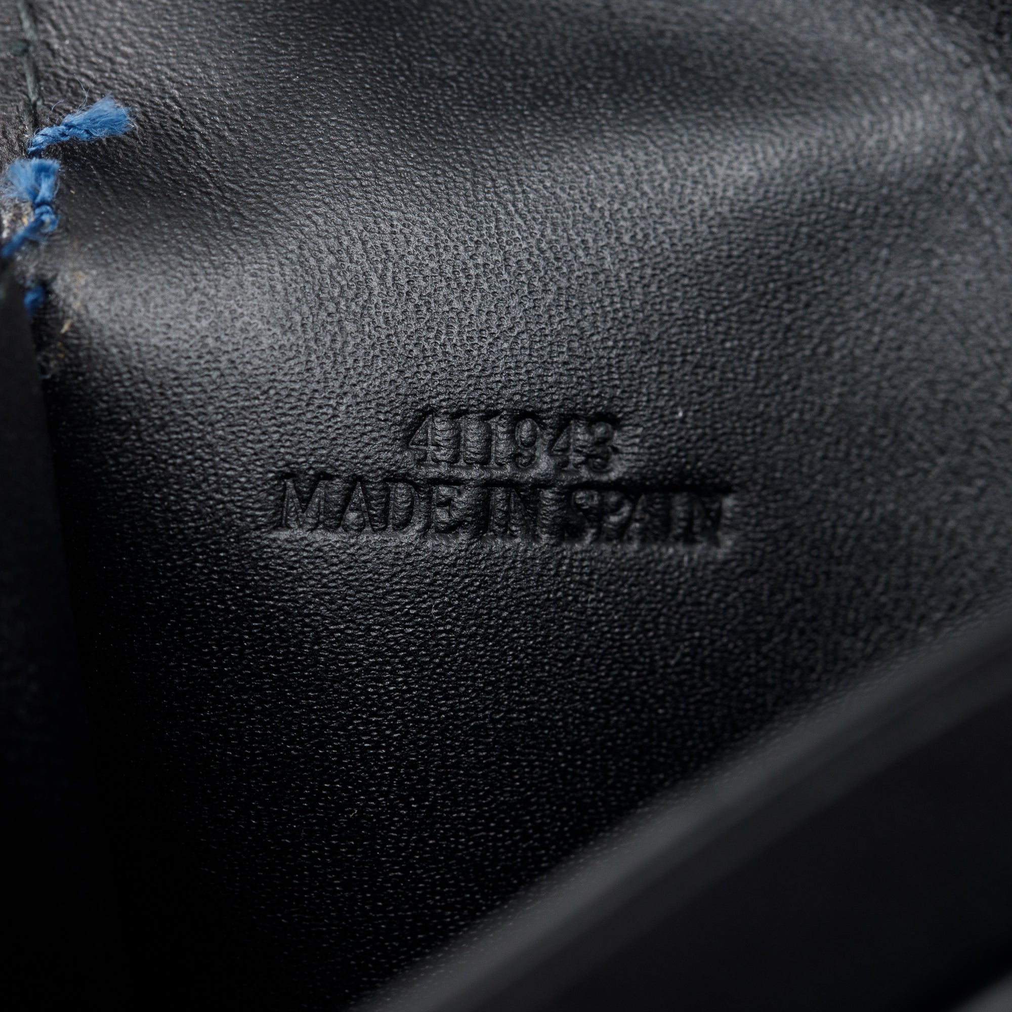 Loewe Navy Embossed Calfskin Leather Business Cardholder