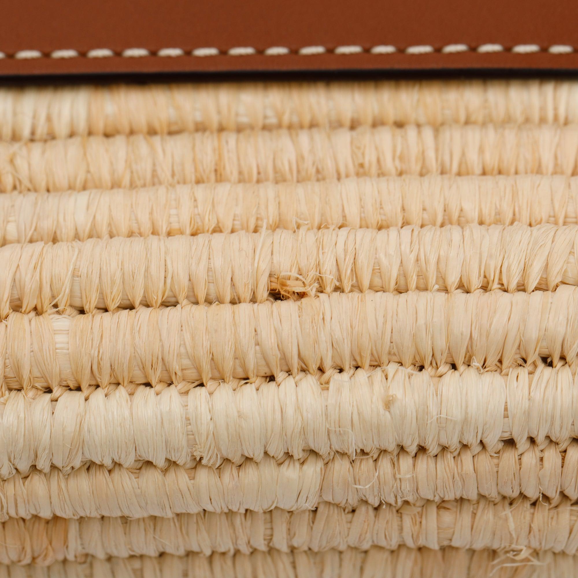 Loewe Neutral Raffia Small Square Basket Bag