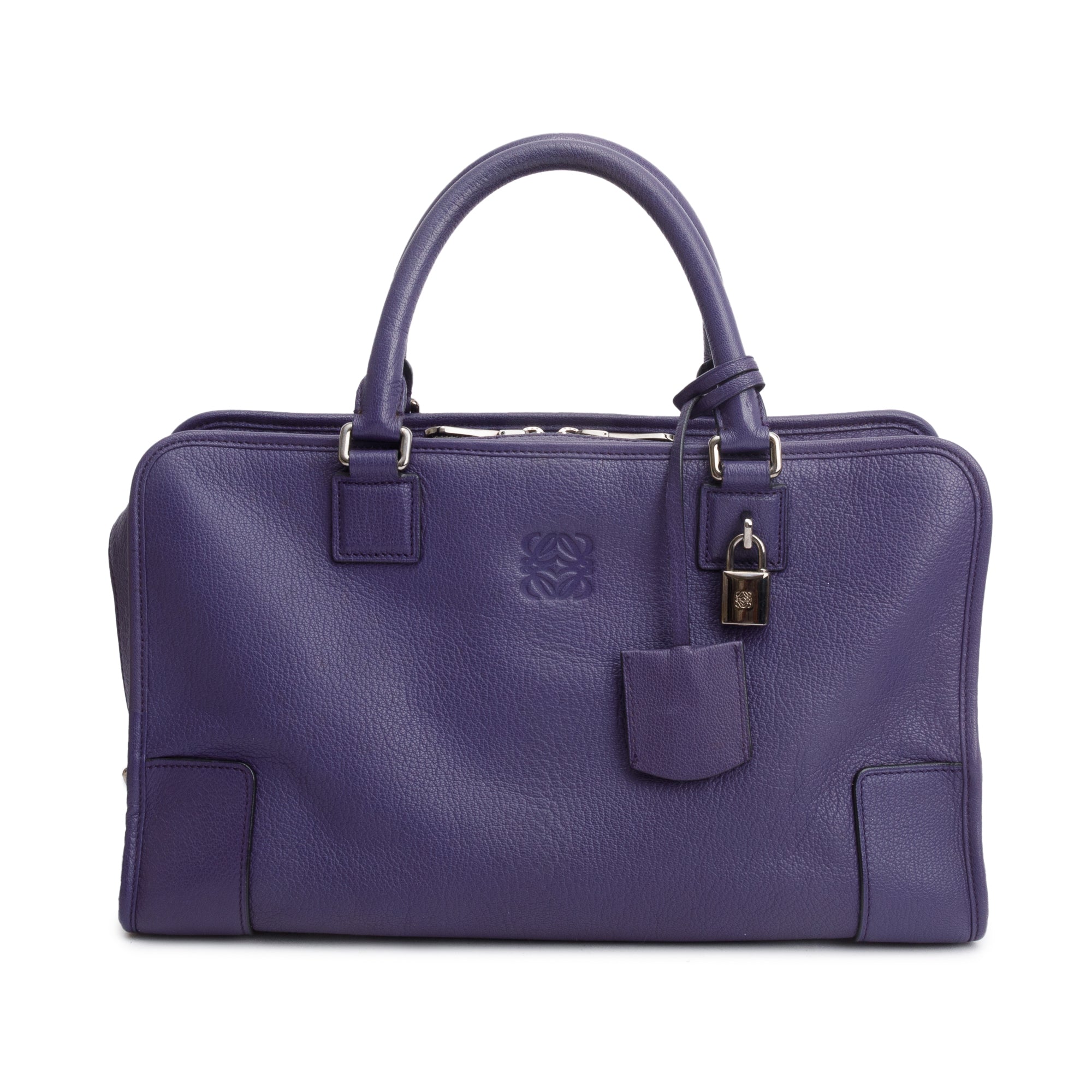 Loewe Purple Calfskin Leather Amazona 36 Bag