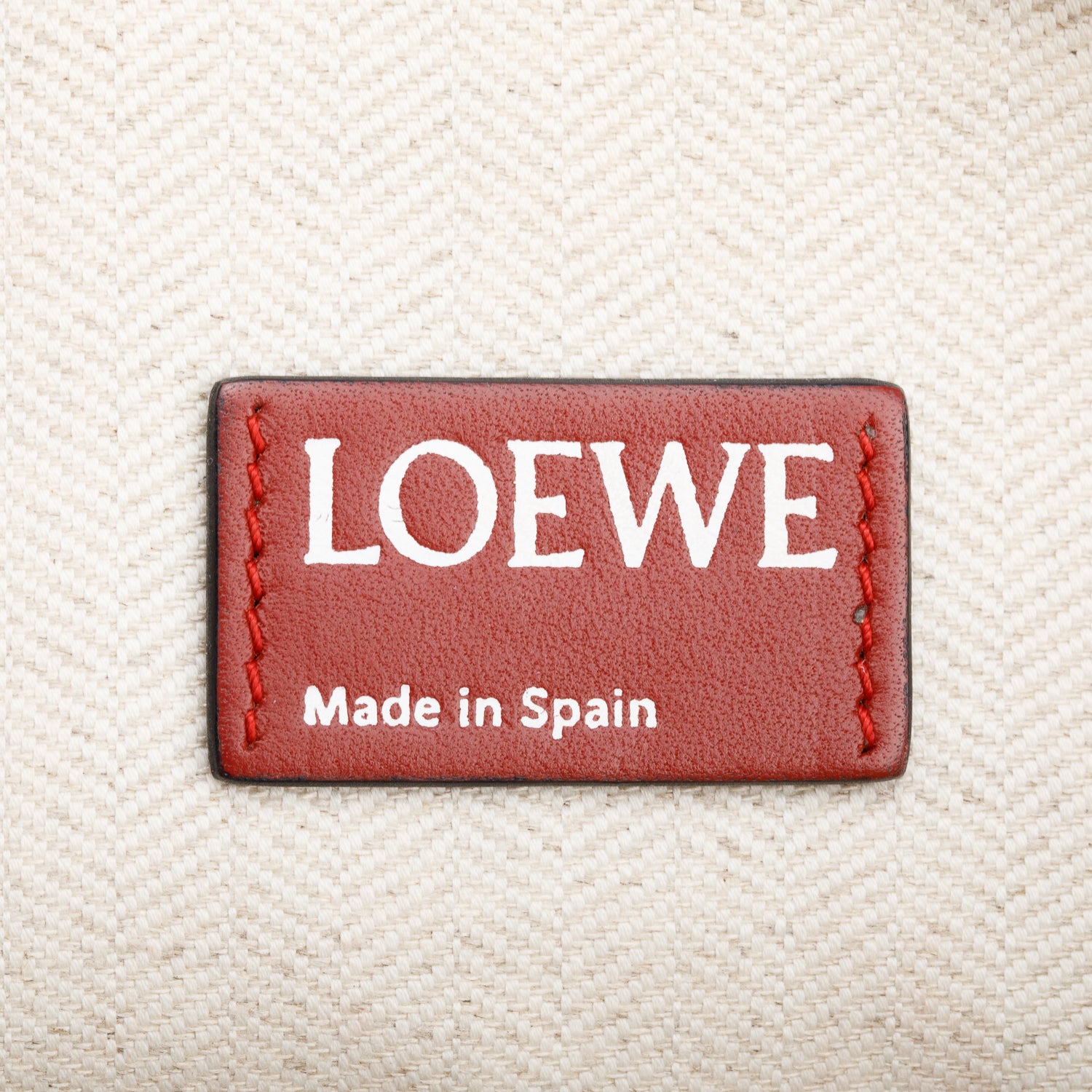 Loewe Red Anagram Embossed Leather T Clutch