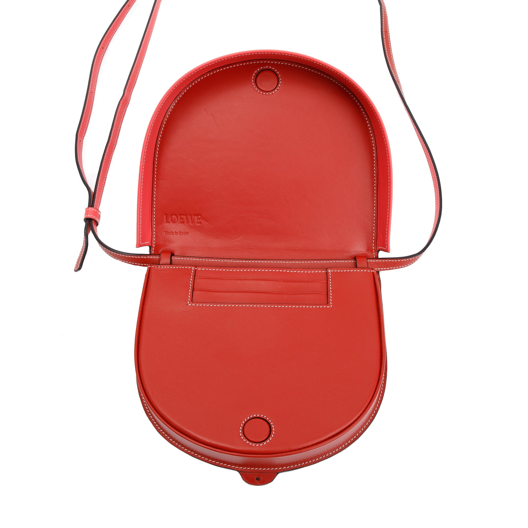Loewe Red Calfskin Leather Heel Crossbody Bag