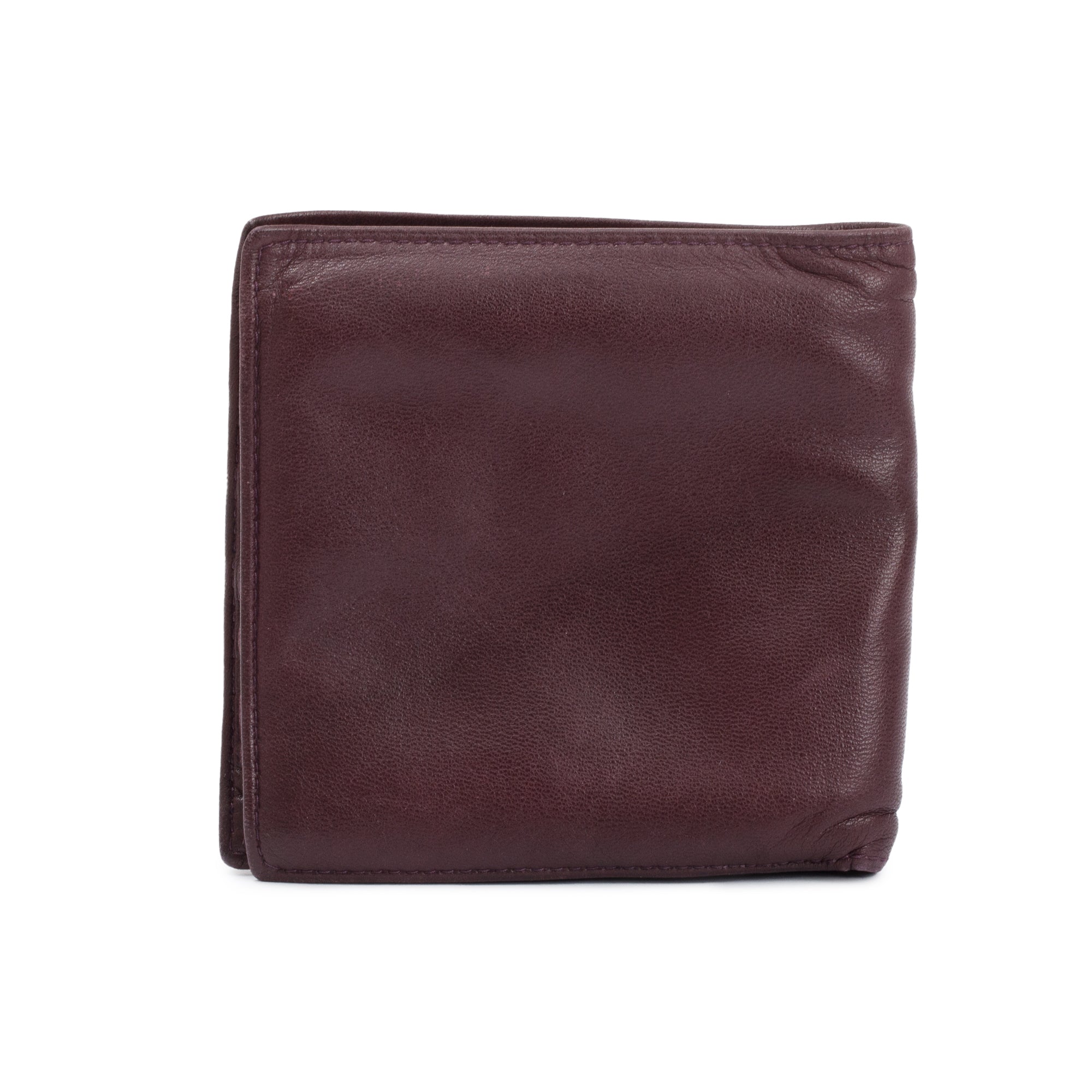 Loewe Vintage Burgundy Lambskin Leather Bifold Coin Wallet