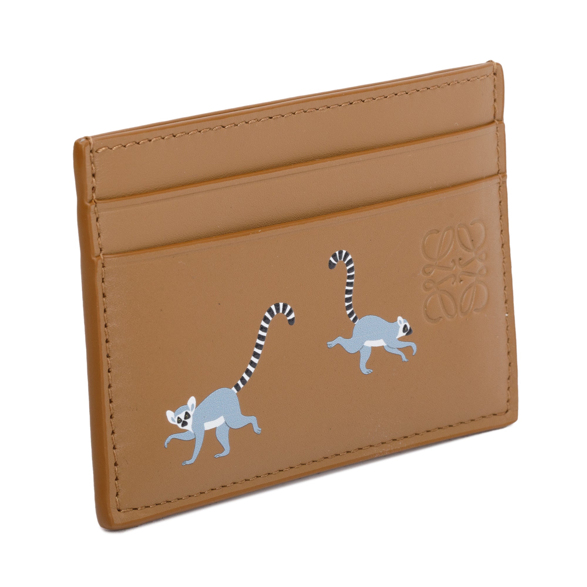 Loewe X Suna Fujita Lemur Brown Calfskin Leather Card Holder w/ Box