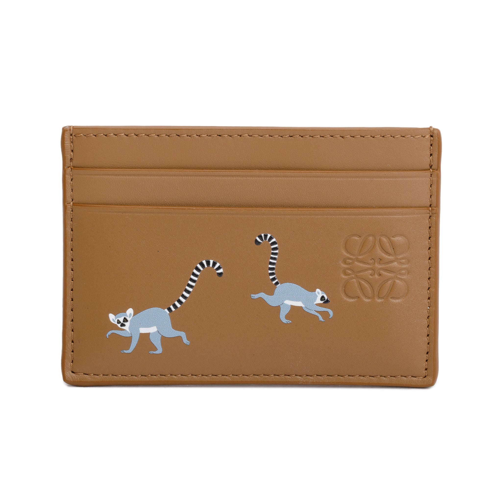 Loewe X Suna Fujita Lemur Brown Calfskin Leather Card Holder w/ Box