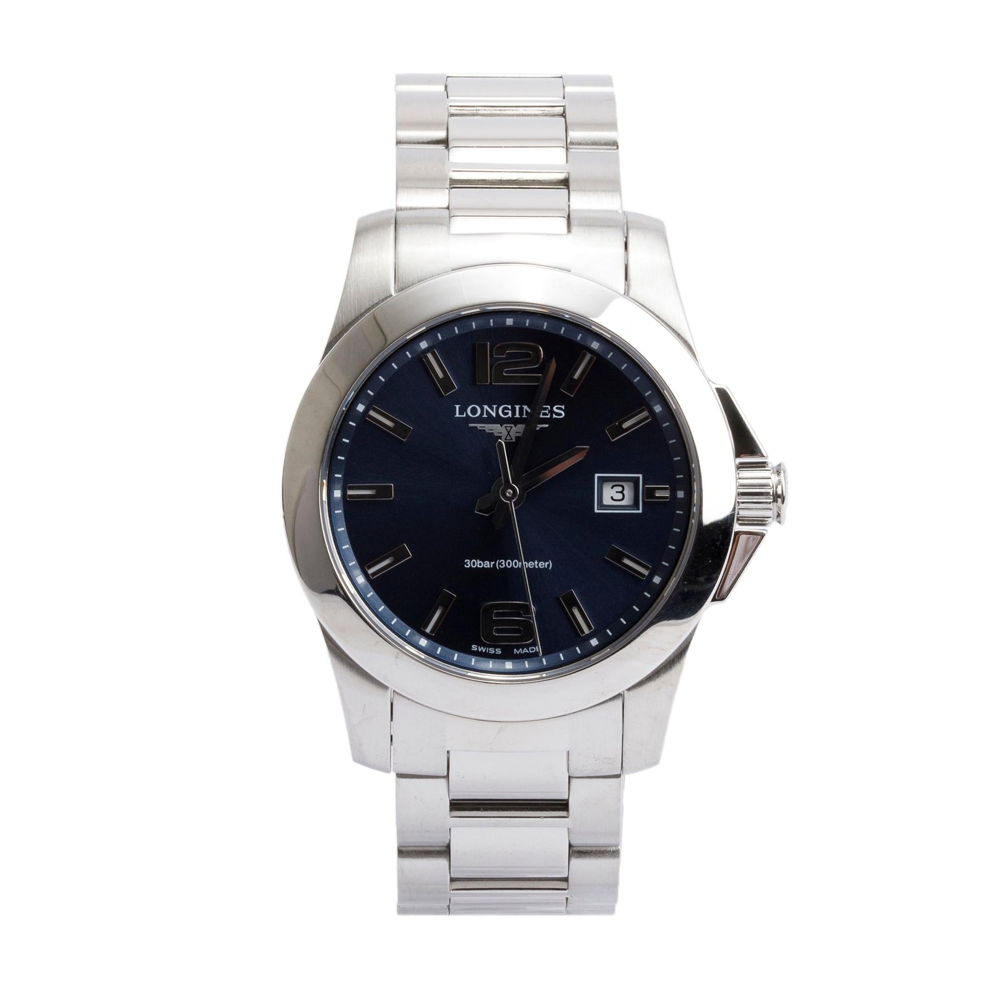 Longines Stainless Steel Conquest 29.5 MM Quartz Watch w/ Box & Papers