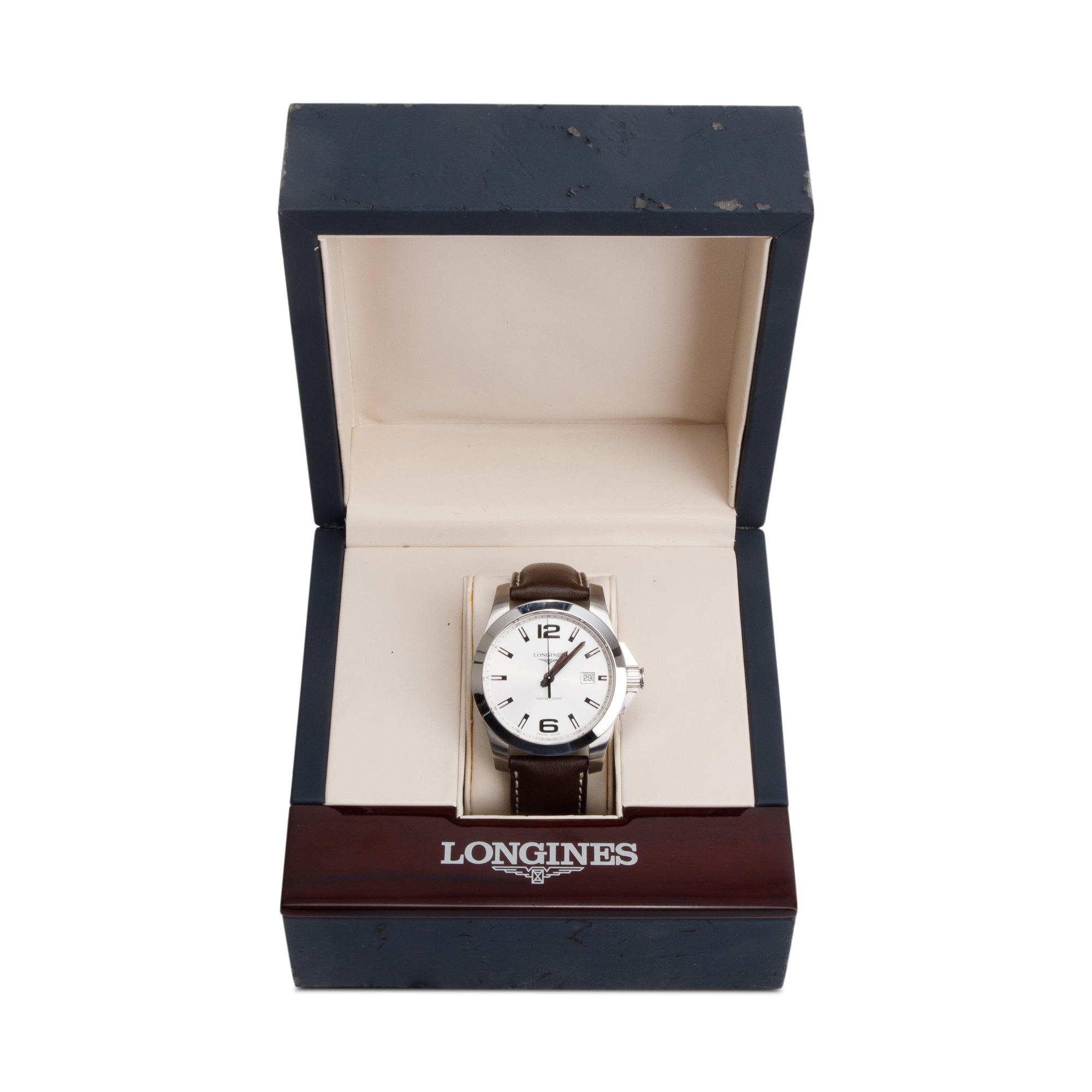 Longines Stainless Steel Conquest 41 MM Quartz Watch w/ Box