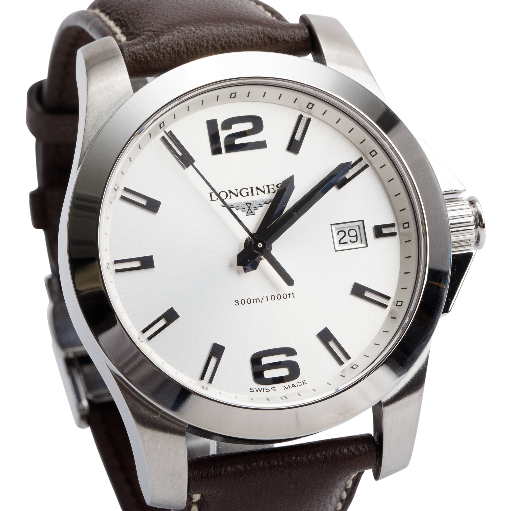 Longines Stainless Steel Conquest 41 MM Quartz Watch w/ Box