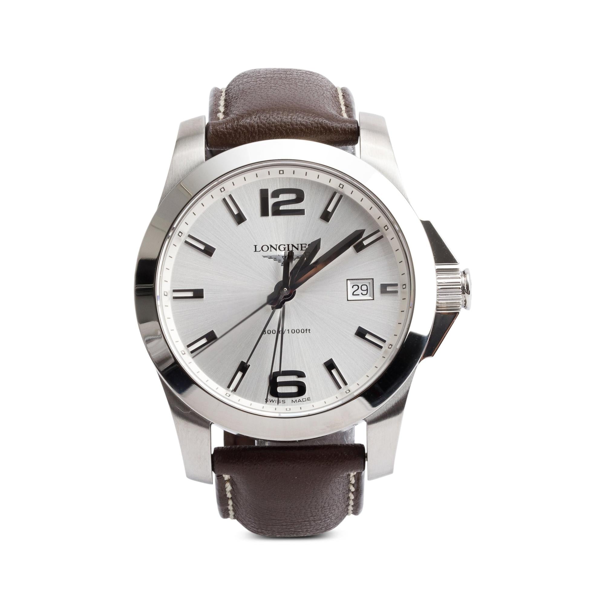 Longines Stainless Steel Conquest 41 MM Quartz Watch w/ Box