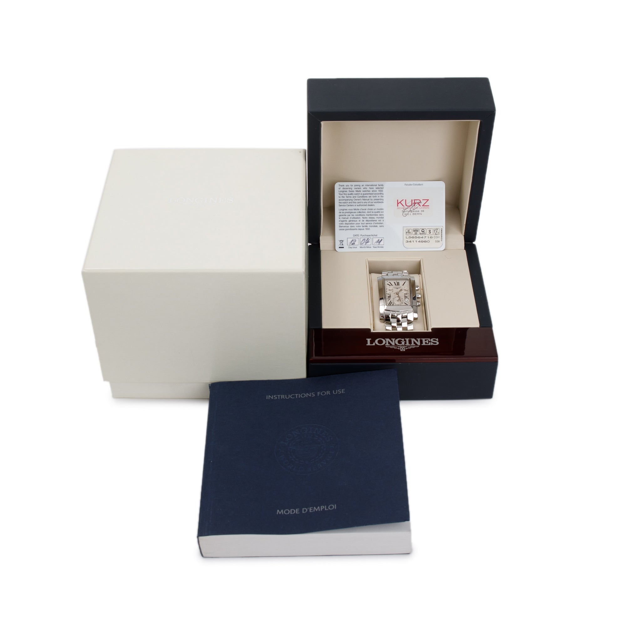 Longines Stainless Steel DolceVita 28 MM Chronograph Quartz Watch w/ Box & Papers