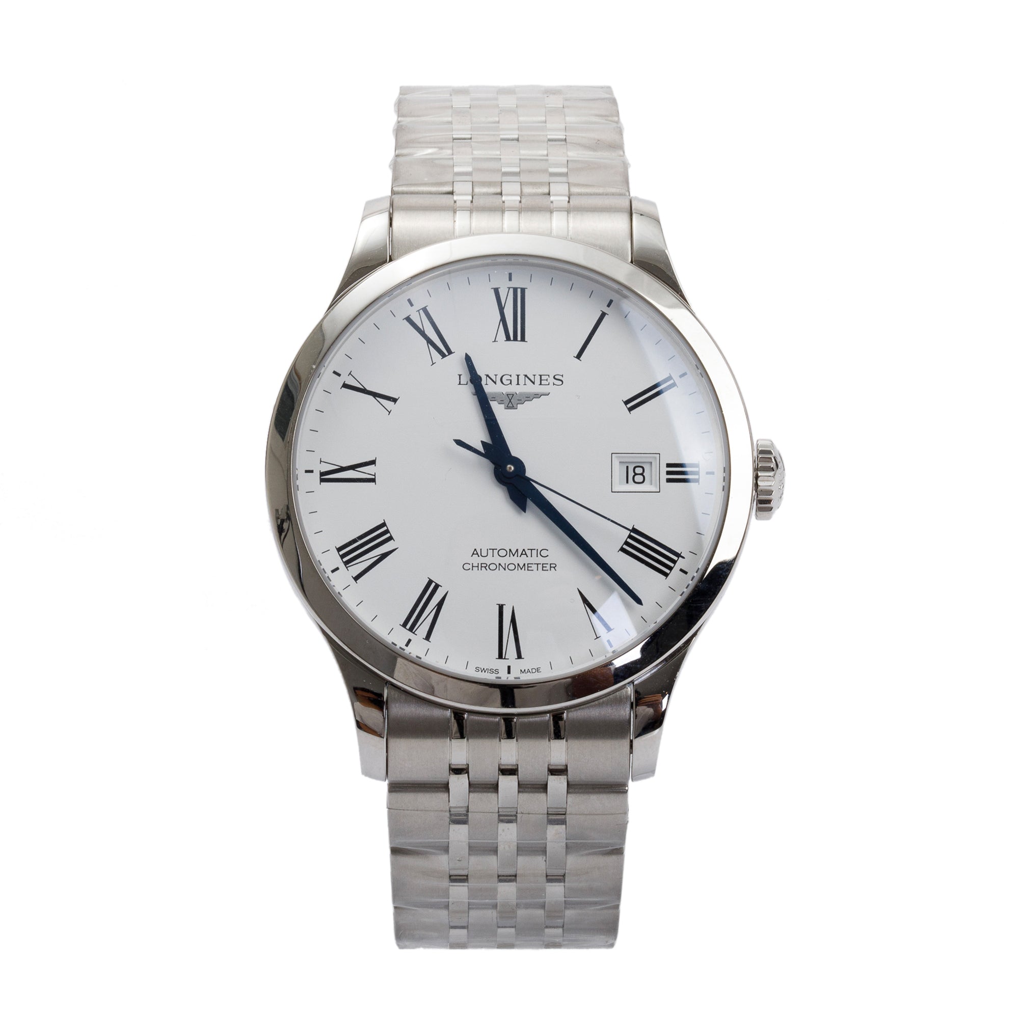 Longines Stainless Steel Record 40 MM Automatic Watch w/ Box & Papers