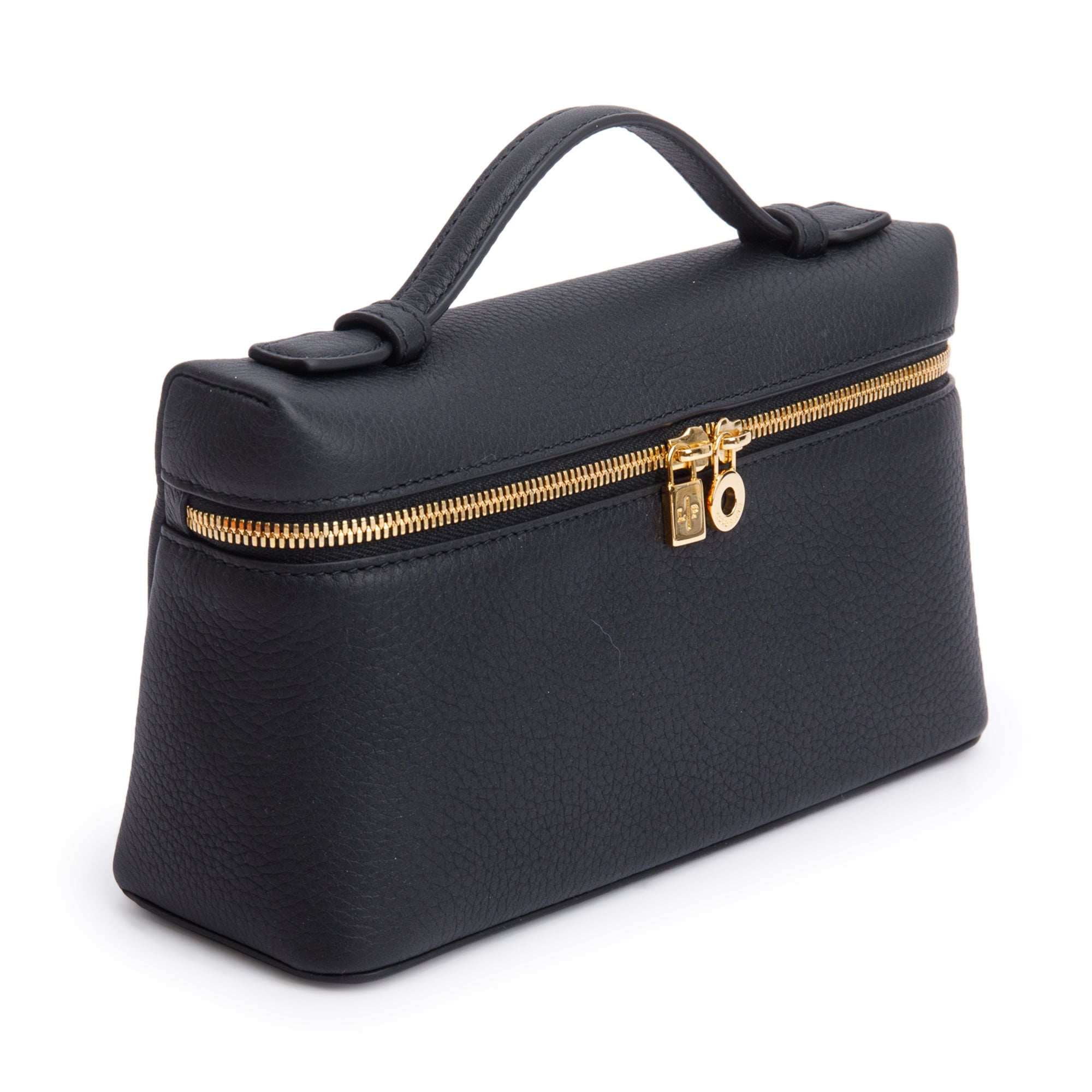 Loro Piana 2025 Black Grained Calfskin Leather Extra Pocket L19