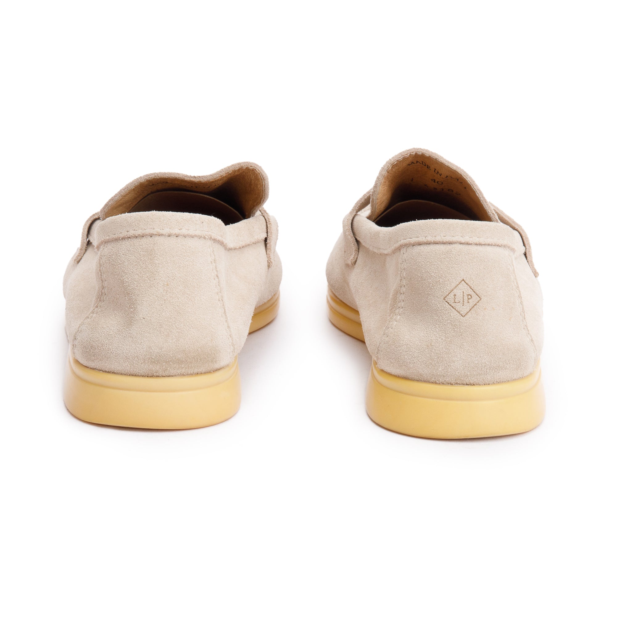 Loro Piana Taupe Suede Summer Charms Walk Loafers, Size 40