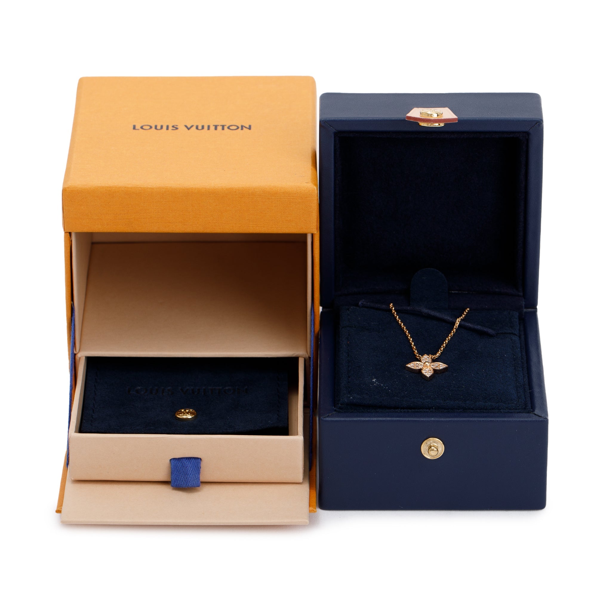 Louis Vuitton 18k Rose Gold Diamond Idylle Blossom Pendant Necklace w/ Box