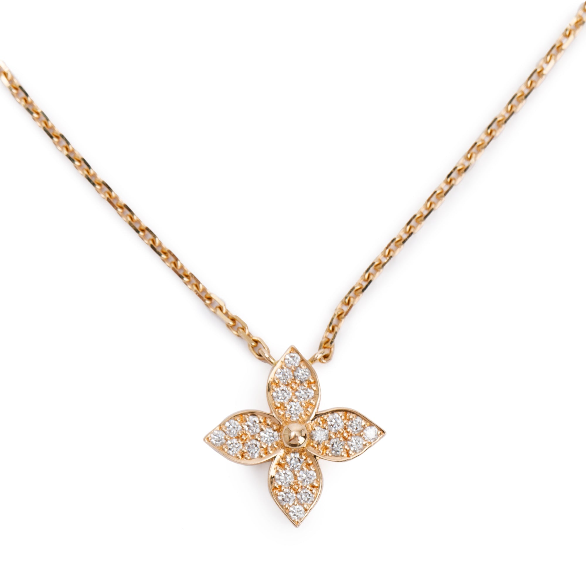Louis Vuitton 18k Rose Gold Diamond Idylle Blossom Pendant Necklace w/ Box