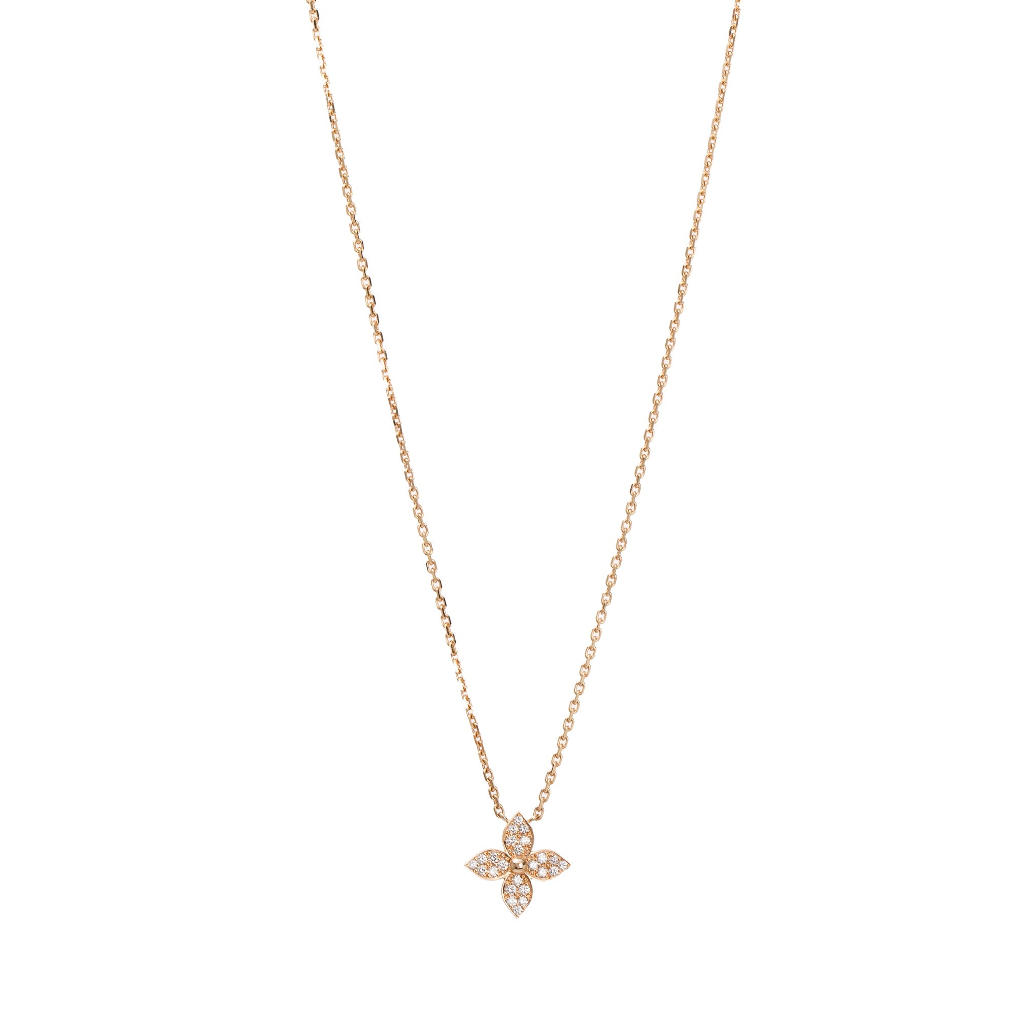Louis Vuitton 18k Rose Gold Diamond Idylle Blossom Pendant Necklace w/ Box