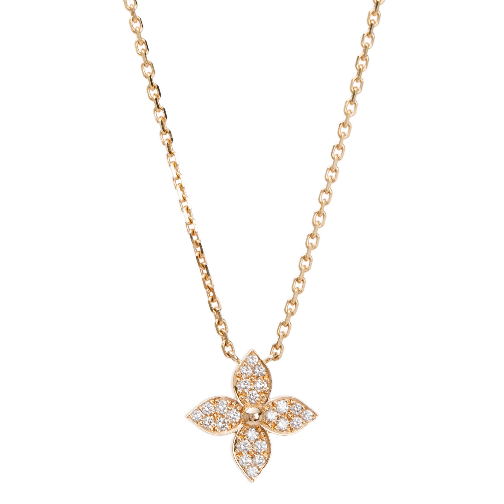 Louis Vuitton 18k Rose Gold Diamond Idylle Blossom Pendant Necklace w/ Box