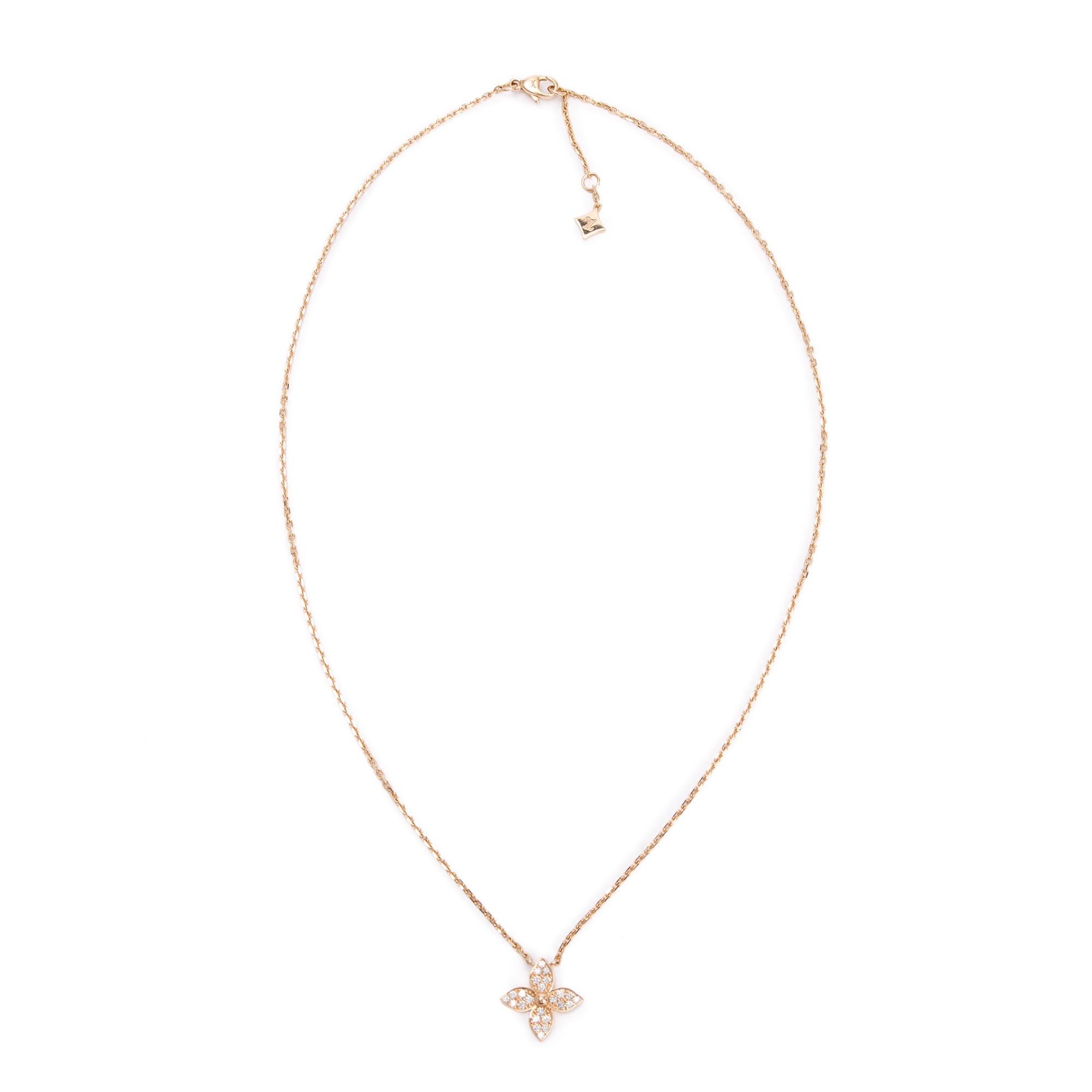 Louis Vuitton 18k Rose Gold Diamond Idylle Blossom Pendant Necklace w/ Box