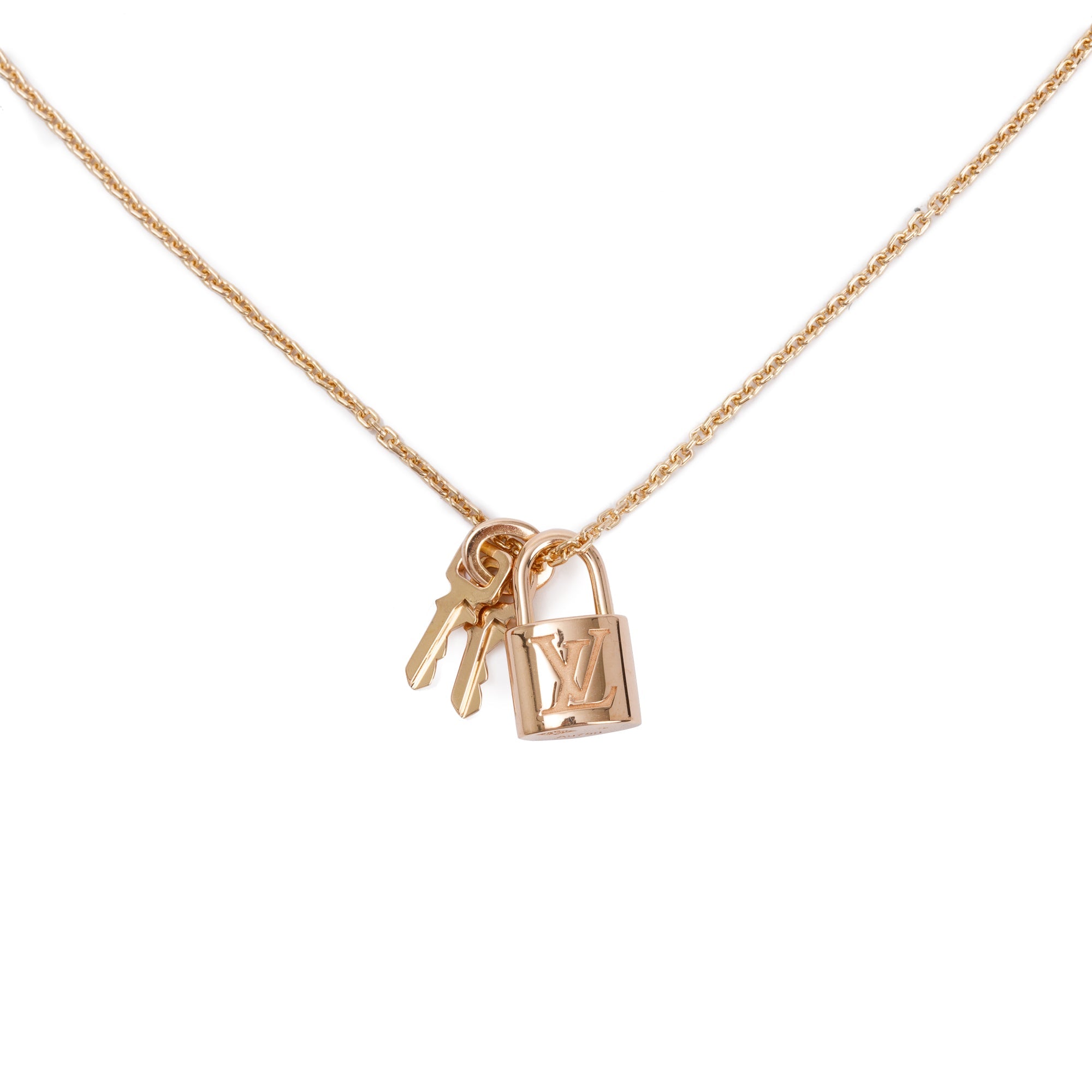 Louis Vuitton 18k Rose Gold Lockit Pendant Necklace w/ Box