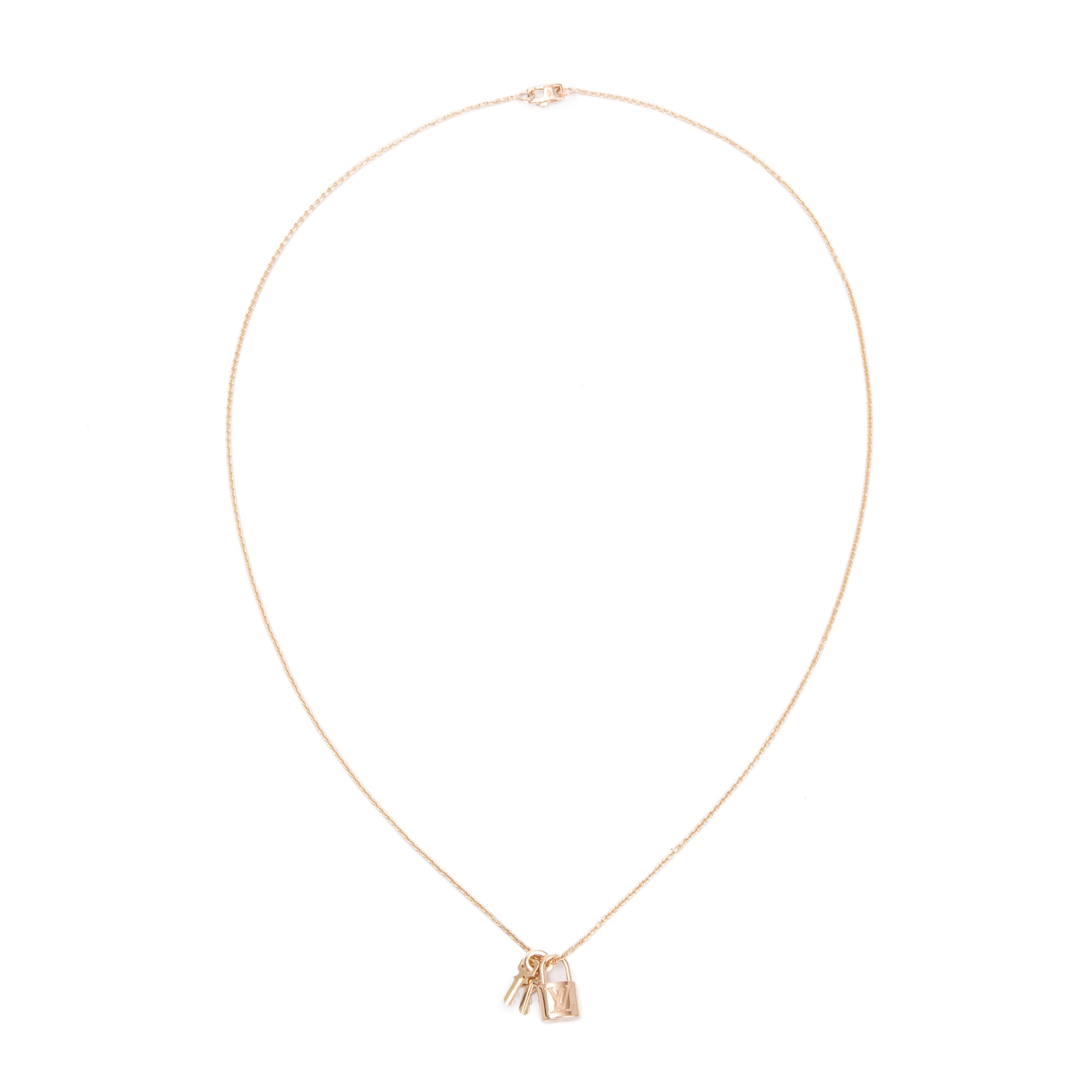 Louis Vuitton 18k Rose Gold Lockit Pendant Necklace w/ Box