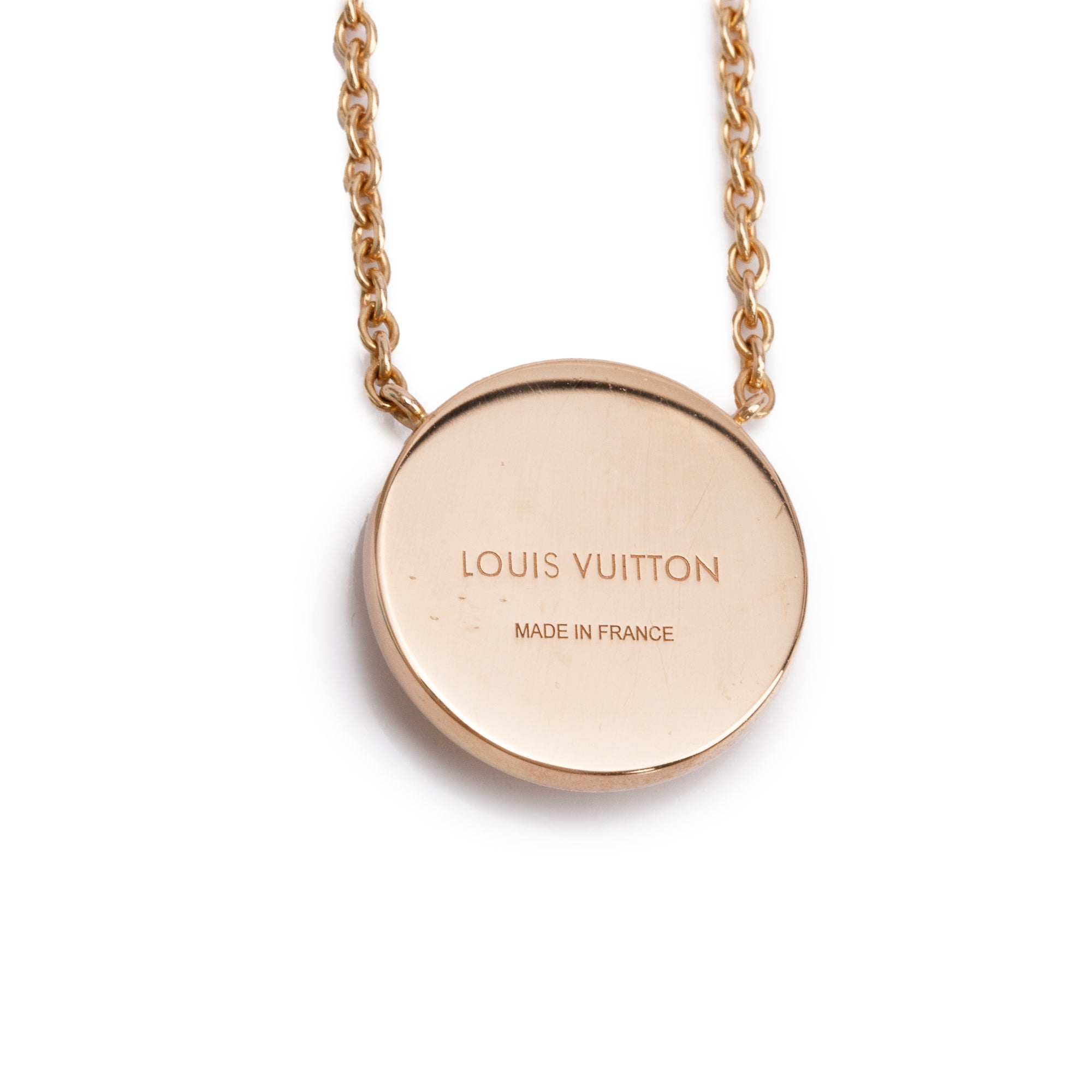 Louis Vuitton 18k Rose Gold & White Mother of Pearl Color Blossom Sun Pendant Necklace w/ Box