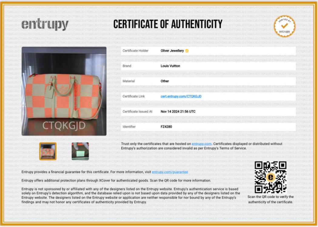 Louis Vuitton 2020 Beige/ Orange Damier Giant Raffia Keepall Bandouliere 50