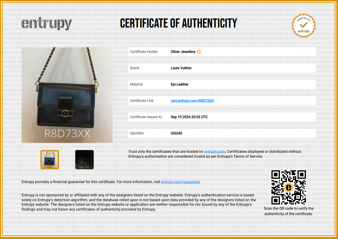 Louis Vuitton 2020 Black Epi Leather Dauphine MM w/ Straps & Box