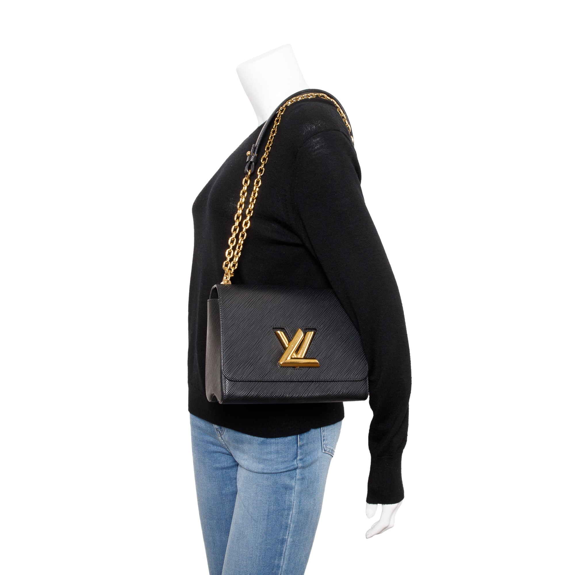 Louis Vuitton 2020 Black Epi Leather Twist MM Bag w/ Box