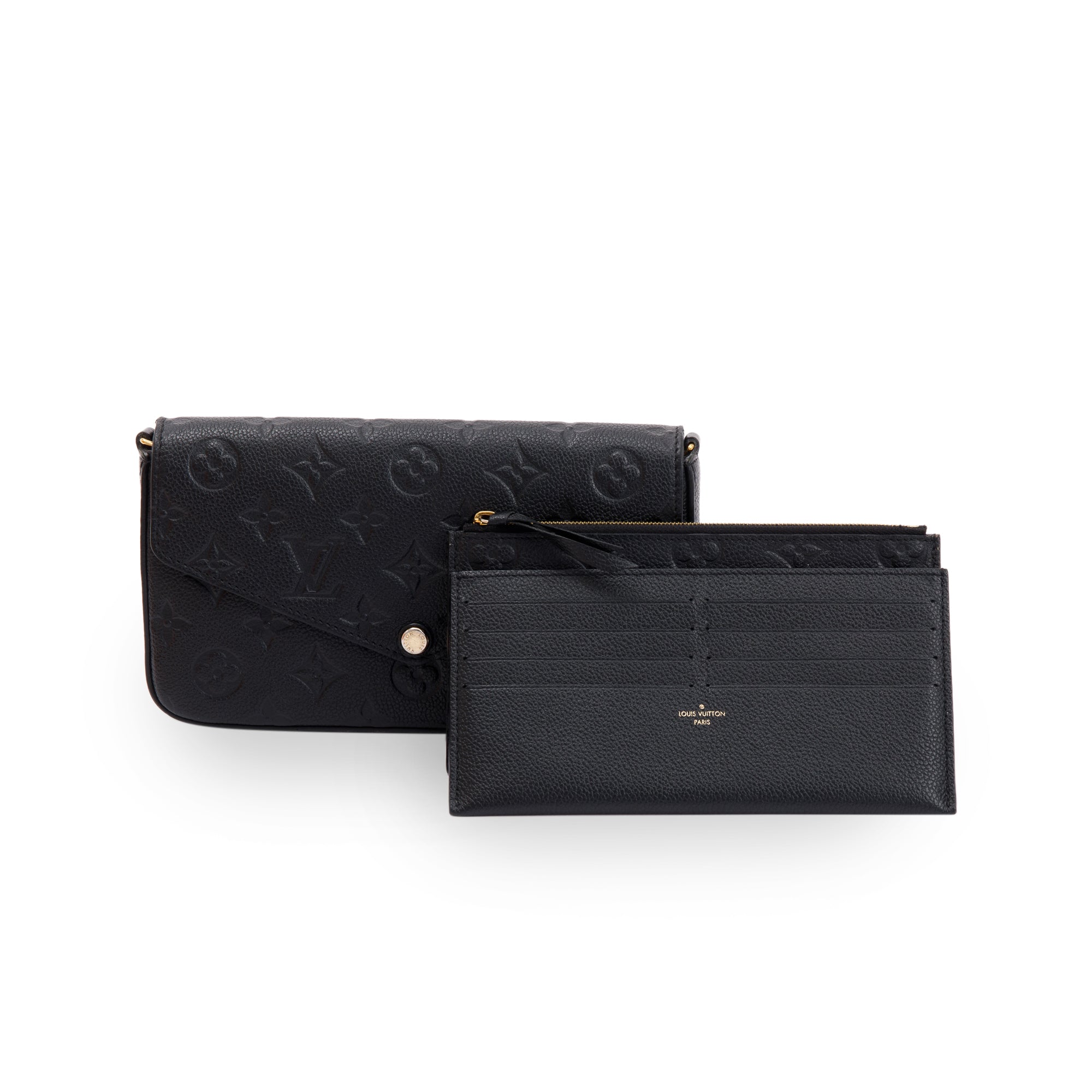 Louis Vuitton 2020 Black Monogram Empreinte Felicie Pochette Bag w/ Box