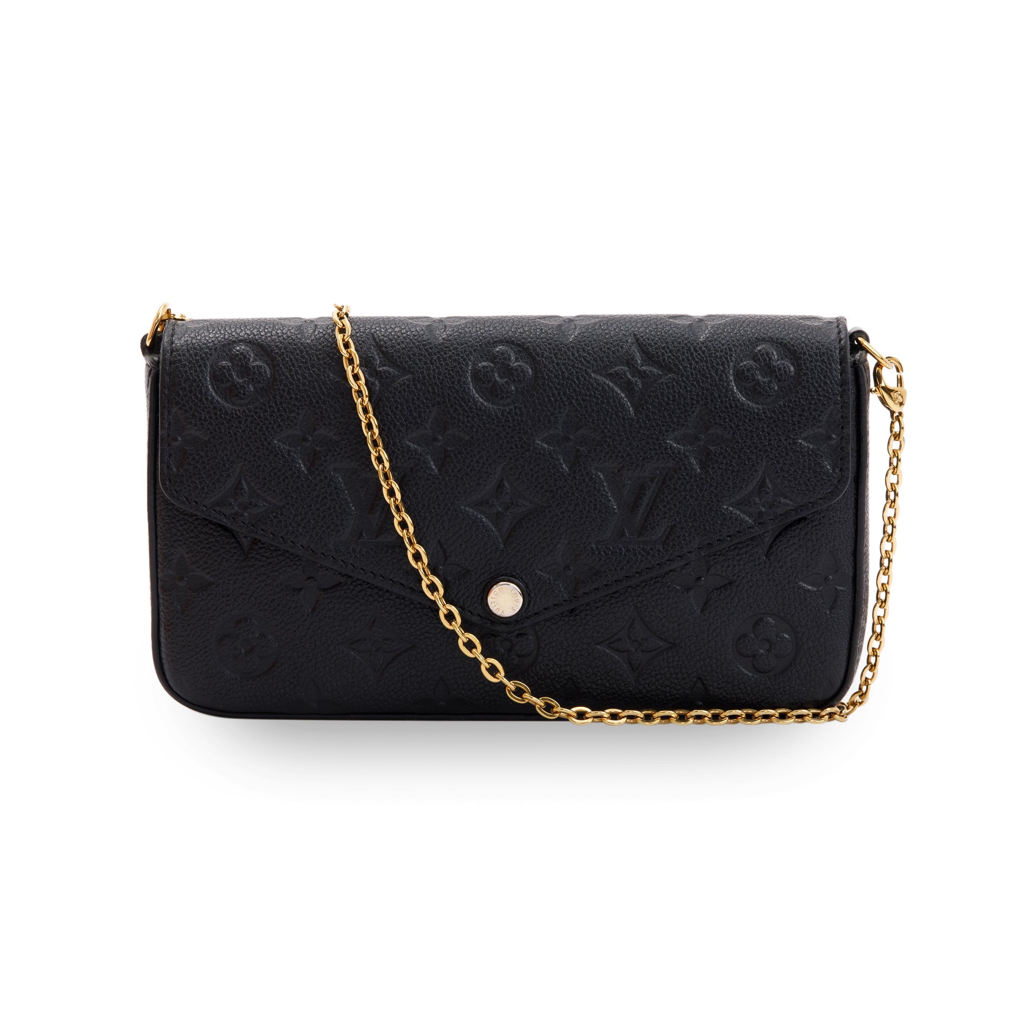 Louis Vuitton 2020 Black Monogram Empreinte Felicie Pochette Bag w/ Box