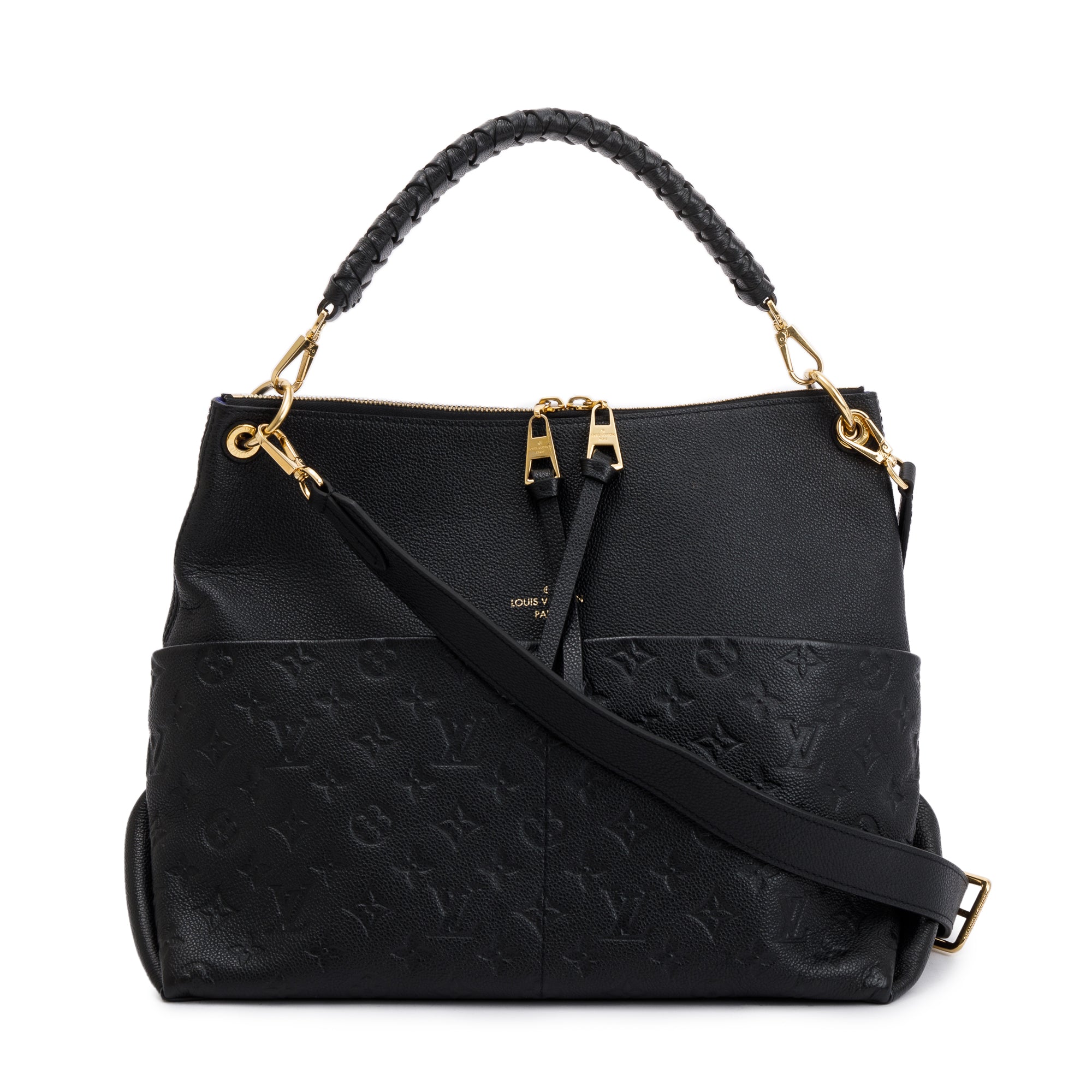 Louis Vuitton 2020 Black Monogram Empreinte Maida Hobo Bag w/ Strap