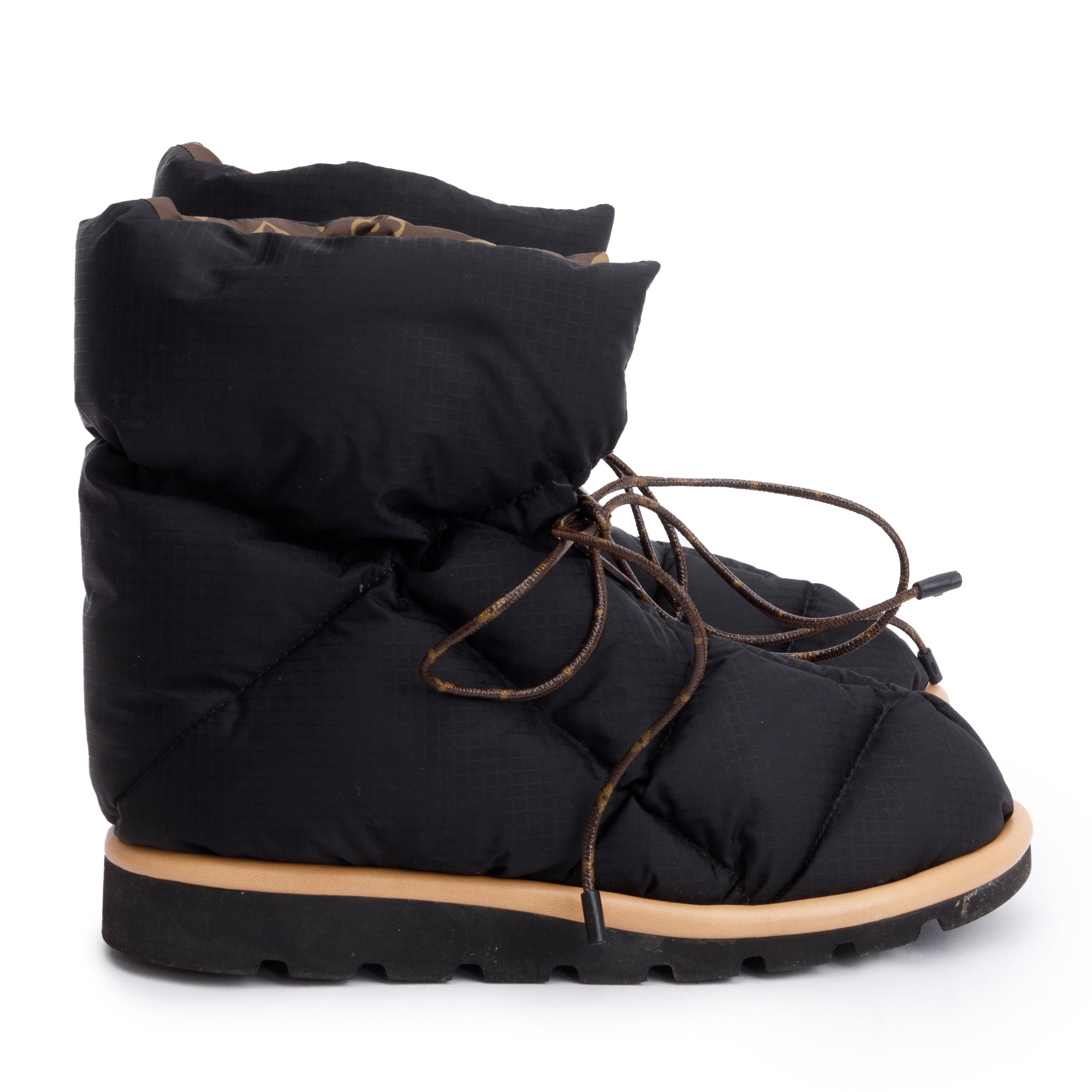 Louis Vuitton 2020 Black Nylon Lace-Up Pillow Comfort Ankle Boots, Size 39