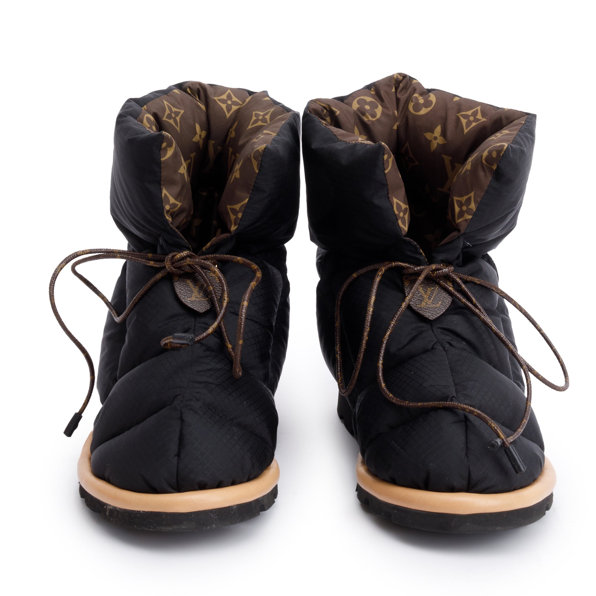 Louis Vuitton 2020 Black Nylon Lace-Up Pillow Comfort Ankle Boots, Size 39