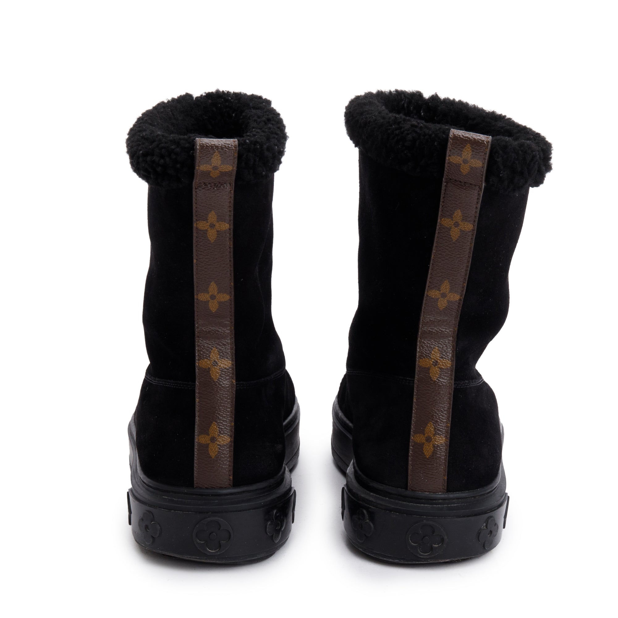 Louis Vuitton 2020 Black Suede Breezy Flat Ankle Boots, Size 40