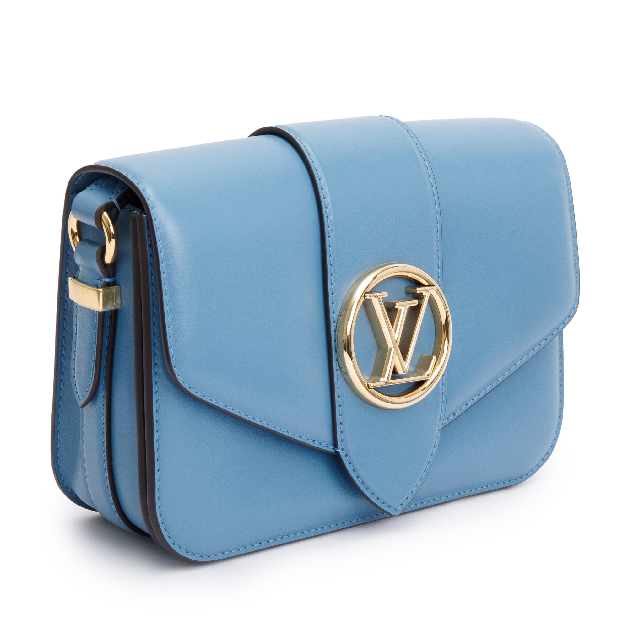 Louis Vuitton 2020 Blue Calfskin Leather LV Pont 9