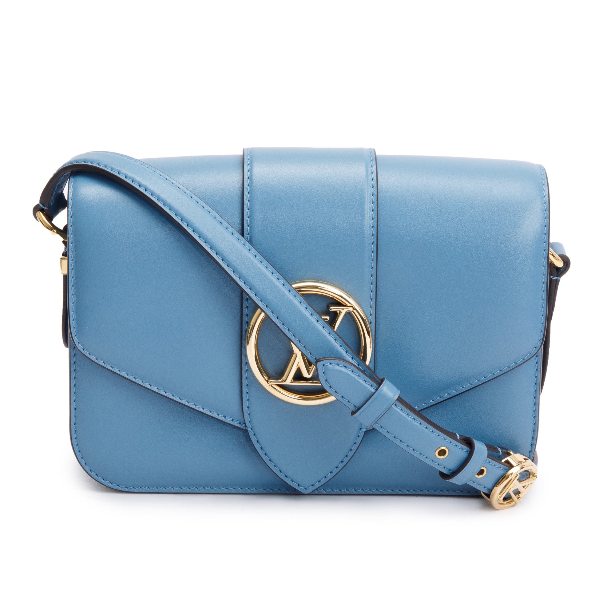 Louis Vuitton 2020 Blue Calfskin Leather LV Pont 9