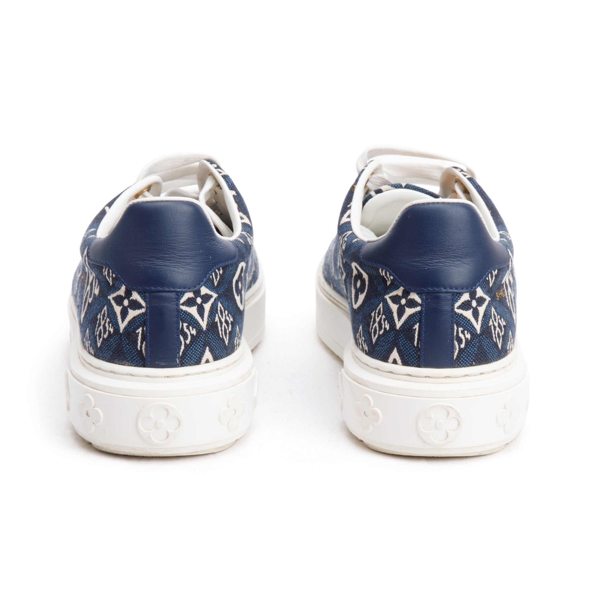 Louis Vuitton 2020 Blue Since 1984 Canvas Time Out Sneakers, Size 38.5 w/ Box