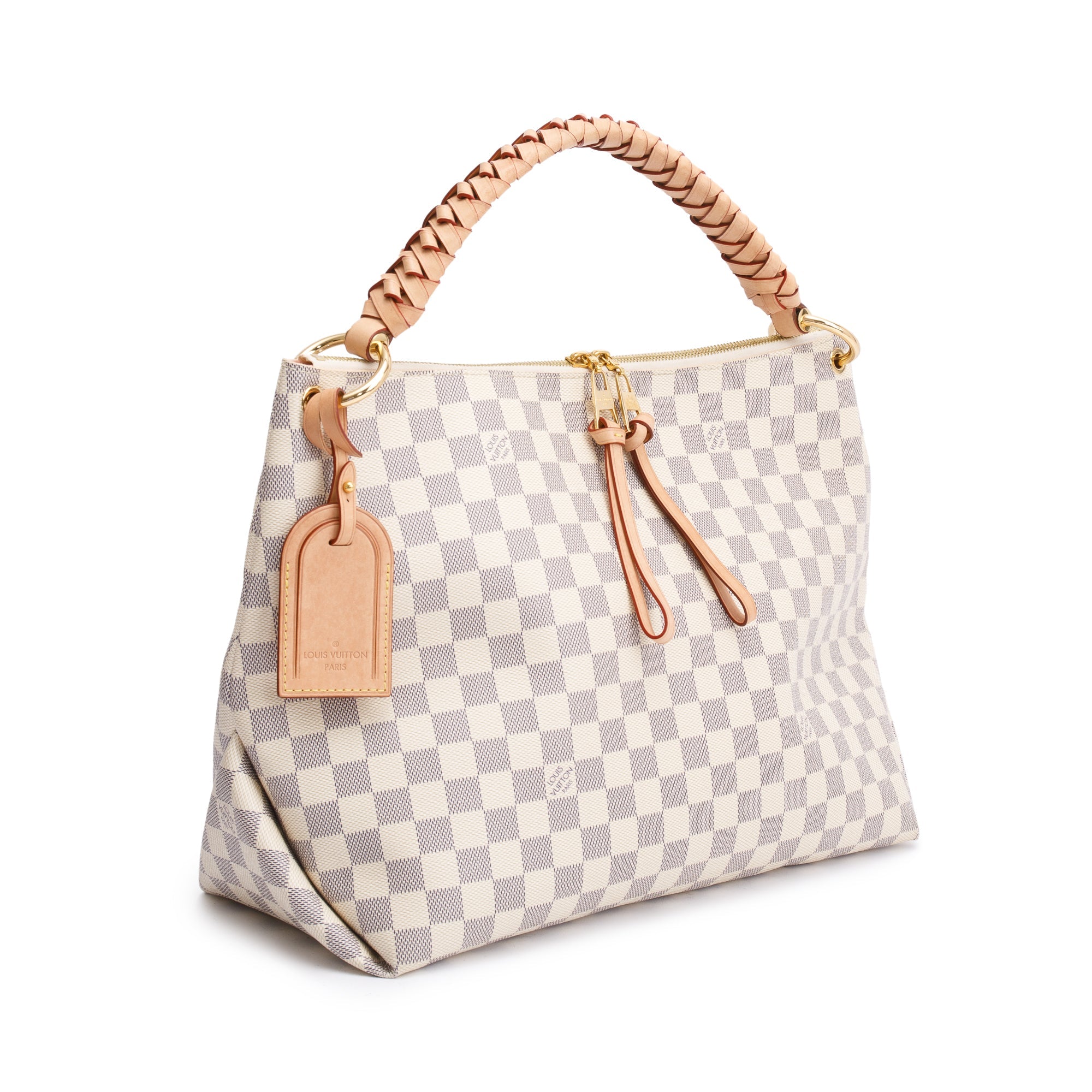 Louis Vuitton 2020 Damier Azur Braided Beaubourg Hobo MM w/ Strap