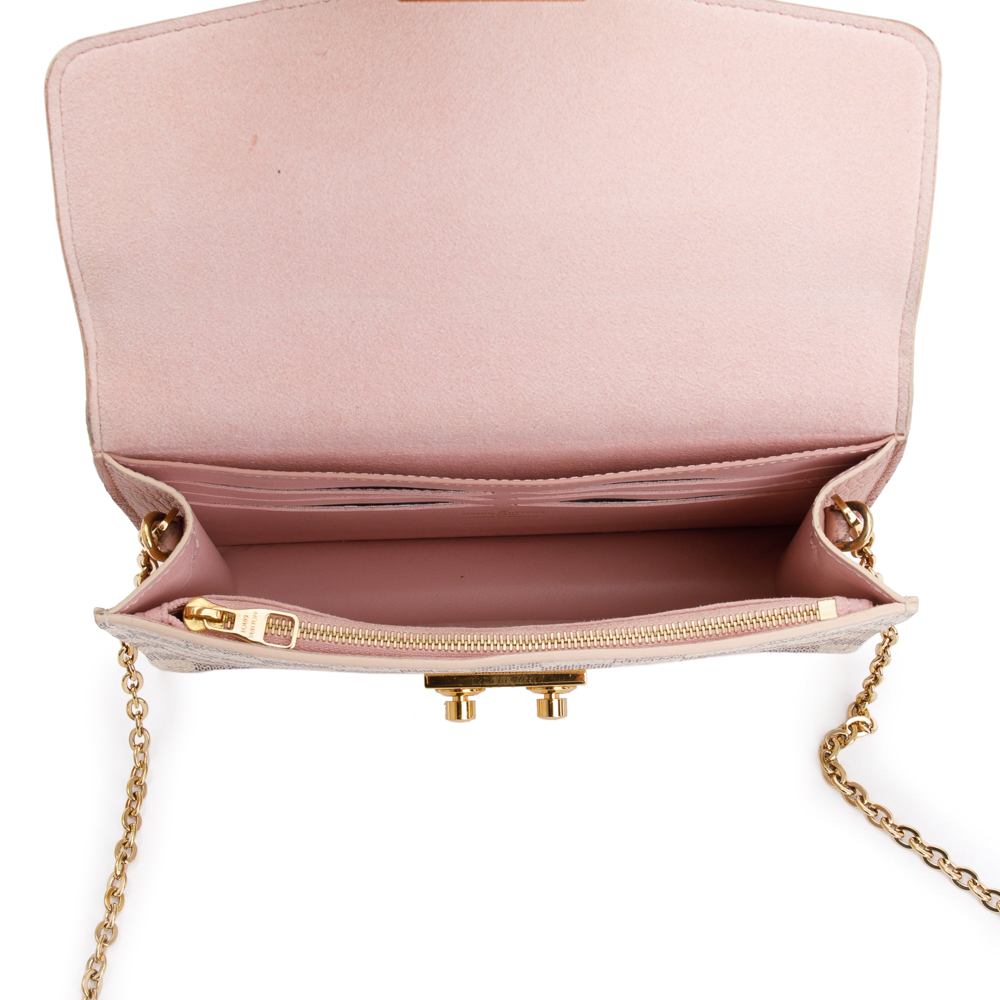 Louis Vuitton 2020 Damier Azur Croisette Chain Wallet w/ Box & Receipt