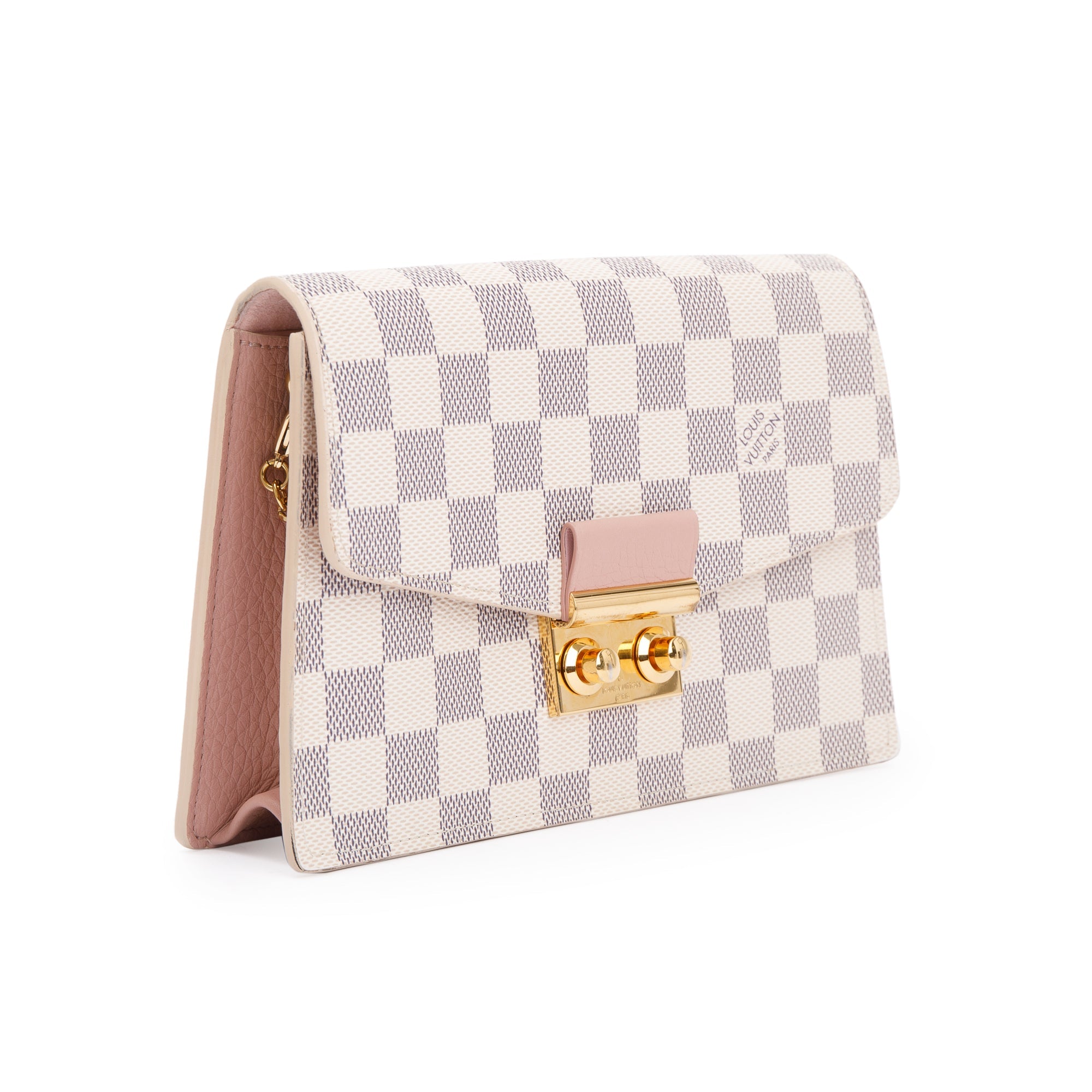 Louis Vuitton 2020 Damier Azur Croisette Chain Wallet w/ Box & Receipt