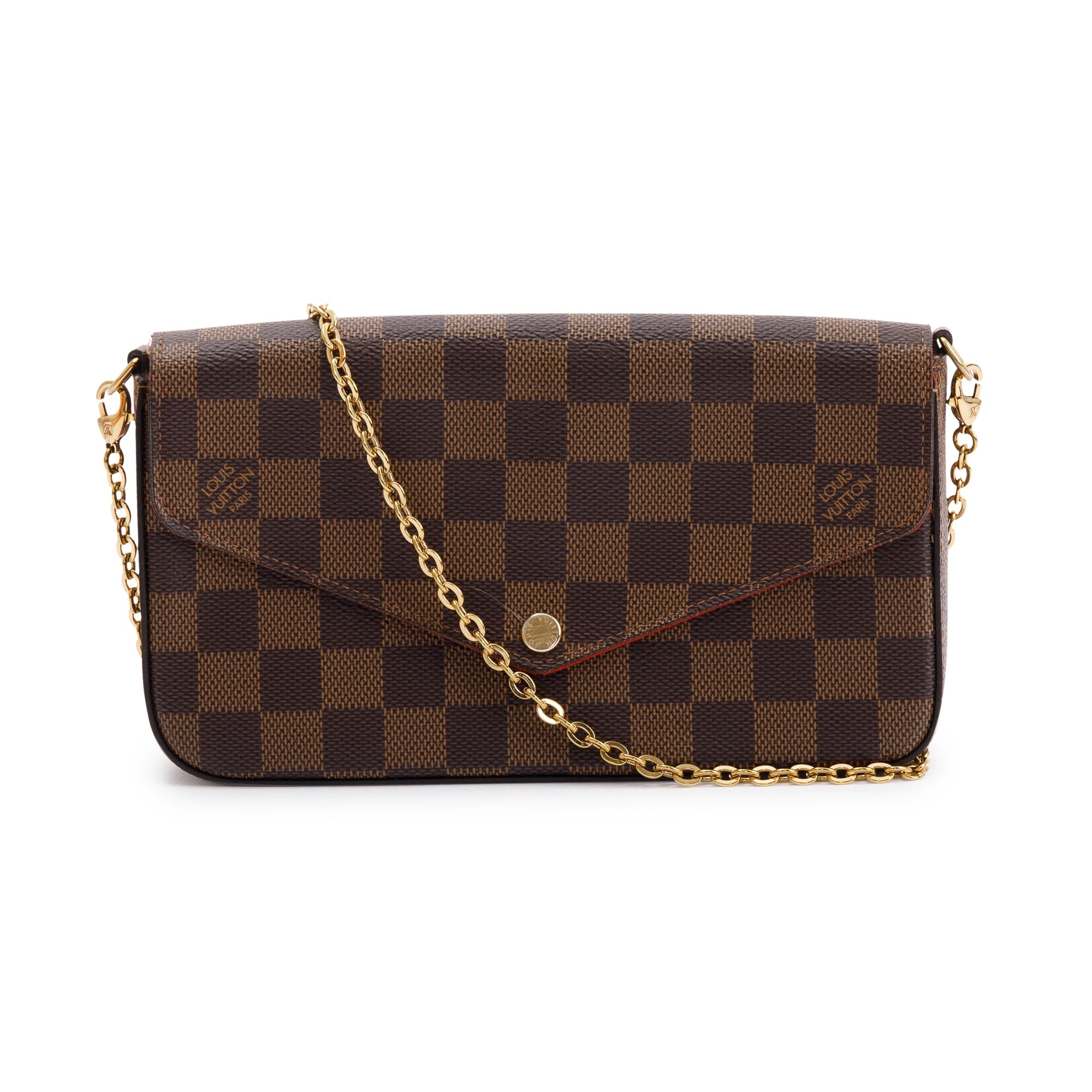 Louis Vuitton 2020 Damier Ebene Felicie Pochette Bag w/ Box